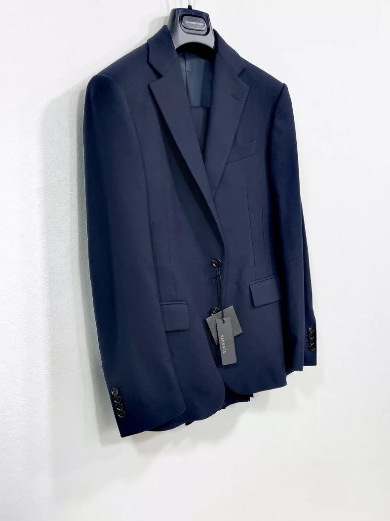 Versace Versace Navy blue pure wool men's suit set Size US M / EU 48-50 / 2 - 2 Thumbnail