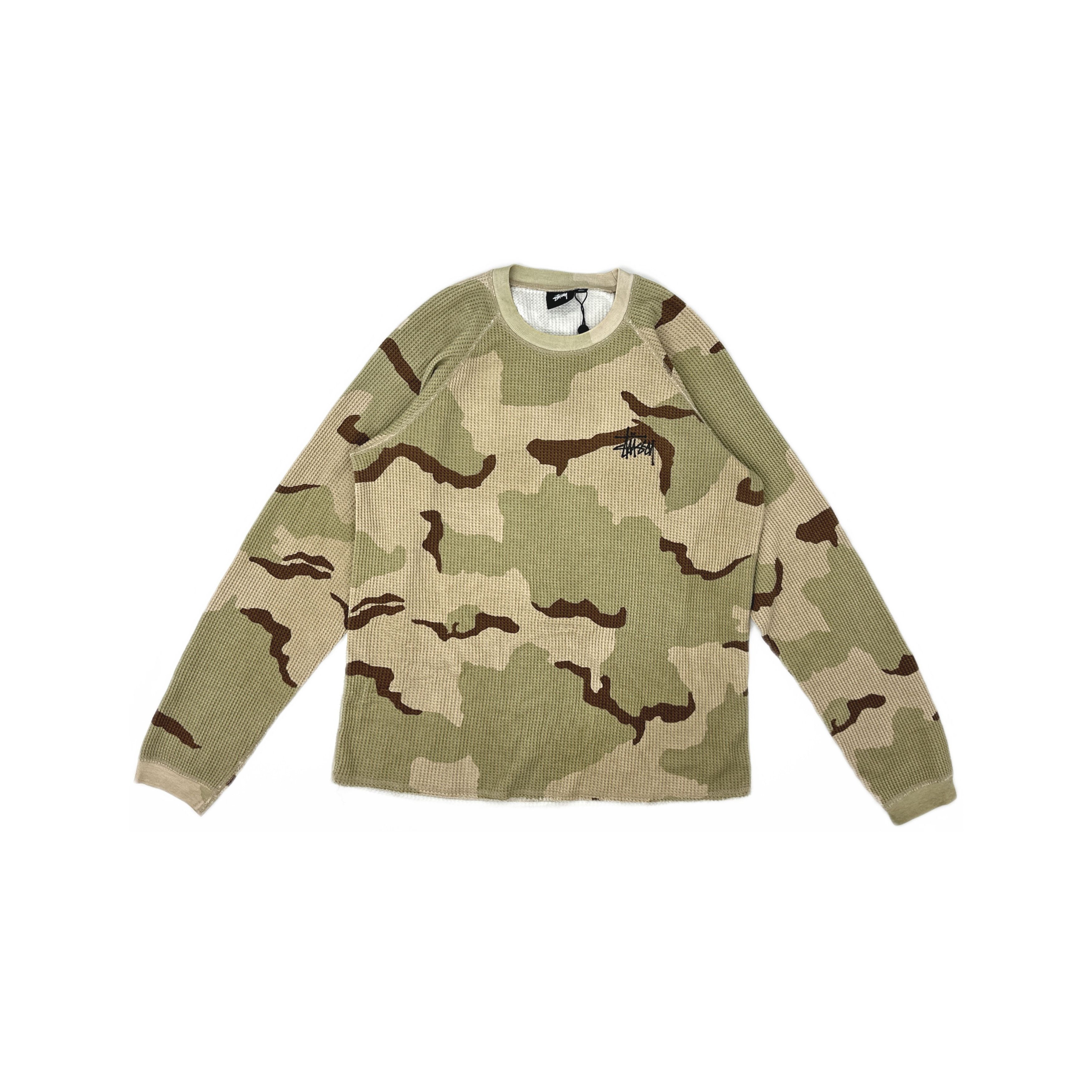 Stussy Stussy Waffle Camo Long Sleeve T-Shirt Size L Size US L / EU 52-54 / 3 - 1 Thumbnail