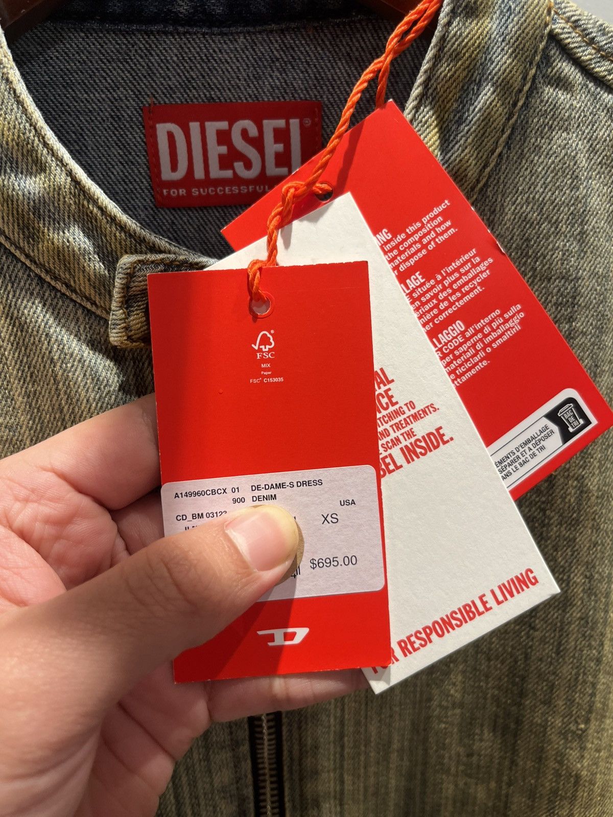 Diesel Diesel De-Dame S Dress Size XS / US 0-2 / IT 36-38 - 8 Thumbnail
