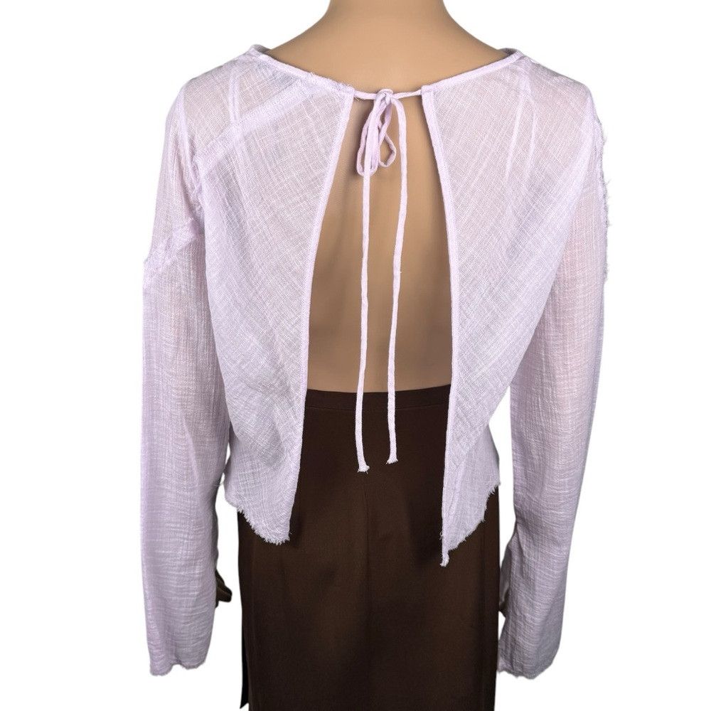 Zara New Zara Open Back Long Bell Sleeve Cotton Gauze Pink Blous Size M / US 6-8 / IT 42-44 - 4 Thumbnail