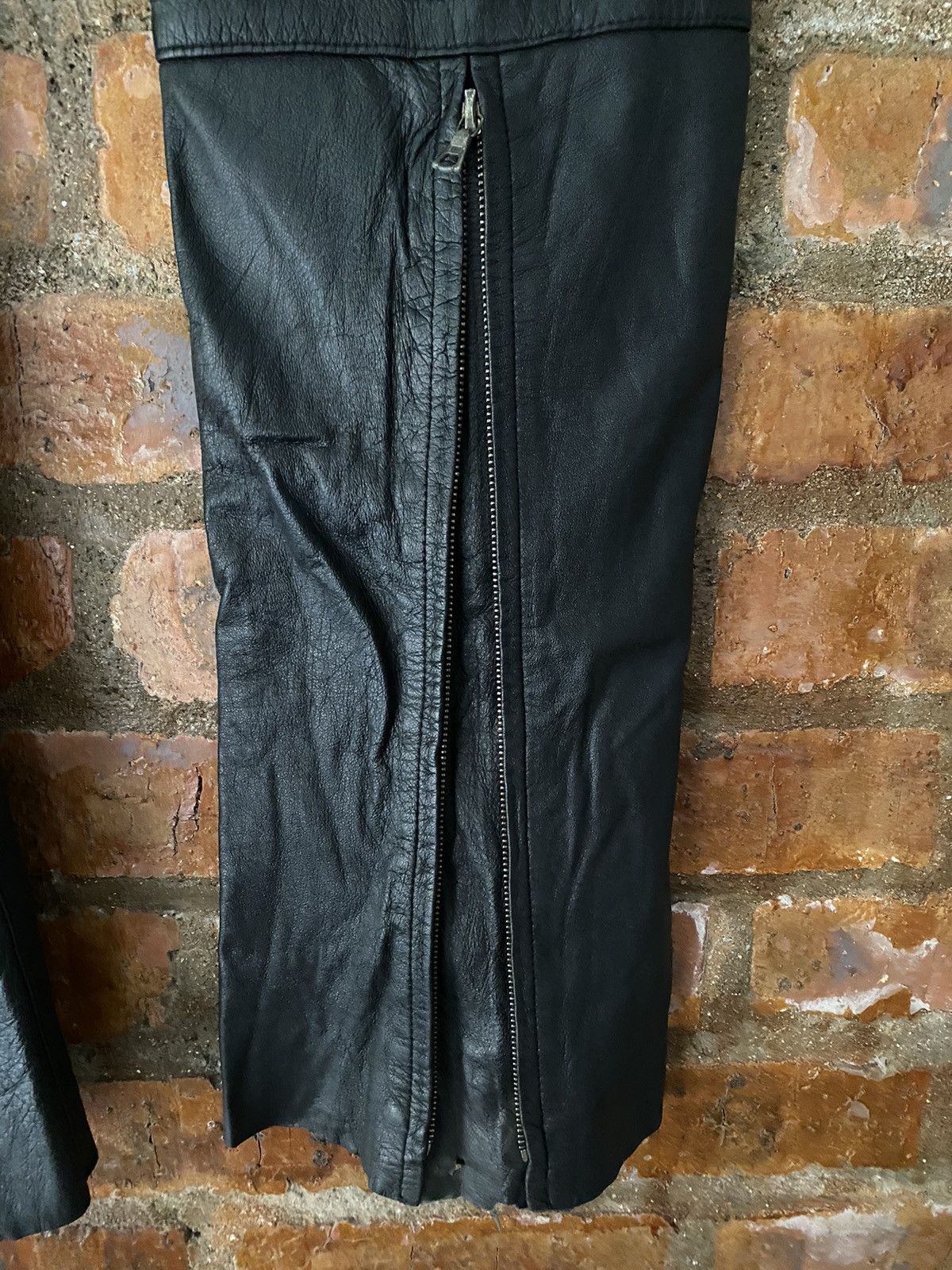 NO ID 2000s Lamb Leather Rider Zipper pants Size US 33 - 12 Thumbnail