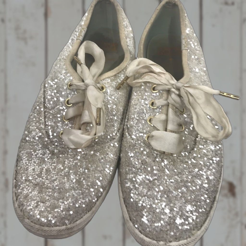 Keds Kate Spade Keds Women’s Champagne Glitter Canvas Sneakers Size 7 Low Top Casual Athletic Size US 7 / IT 37 - 1 Thumbnail