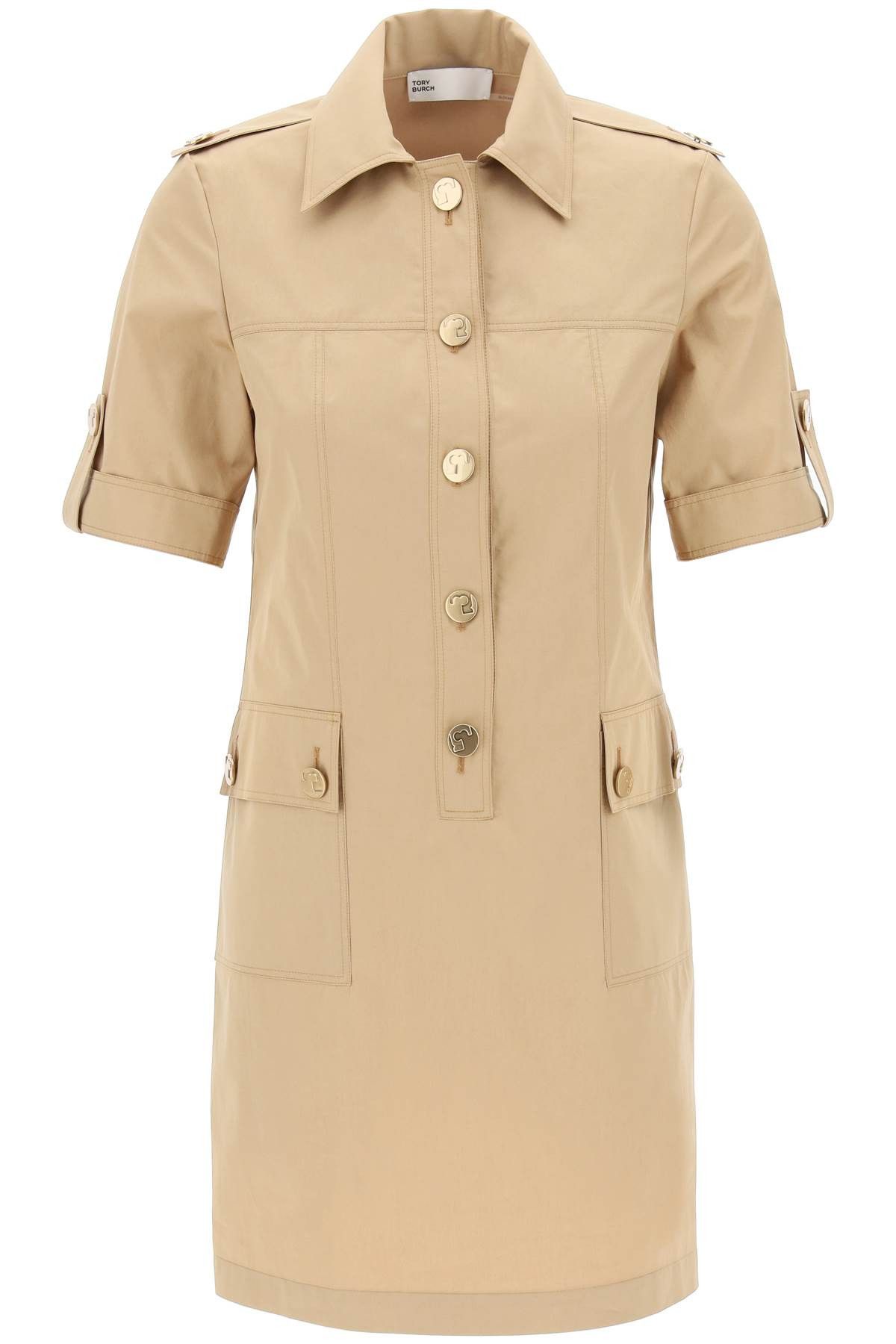 image of Tory Burch Ione Mini Champion Dress Sample in Beige, Women's (Size Small)