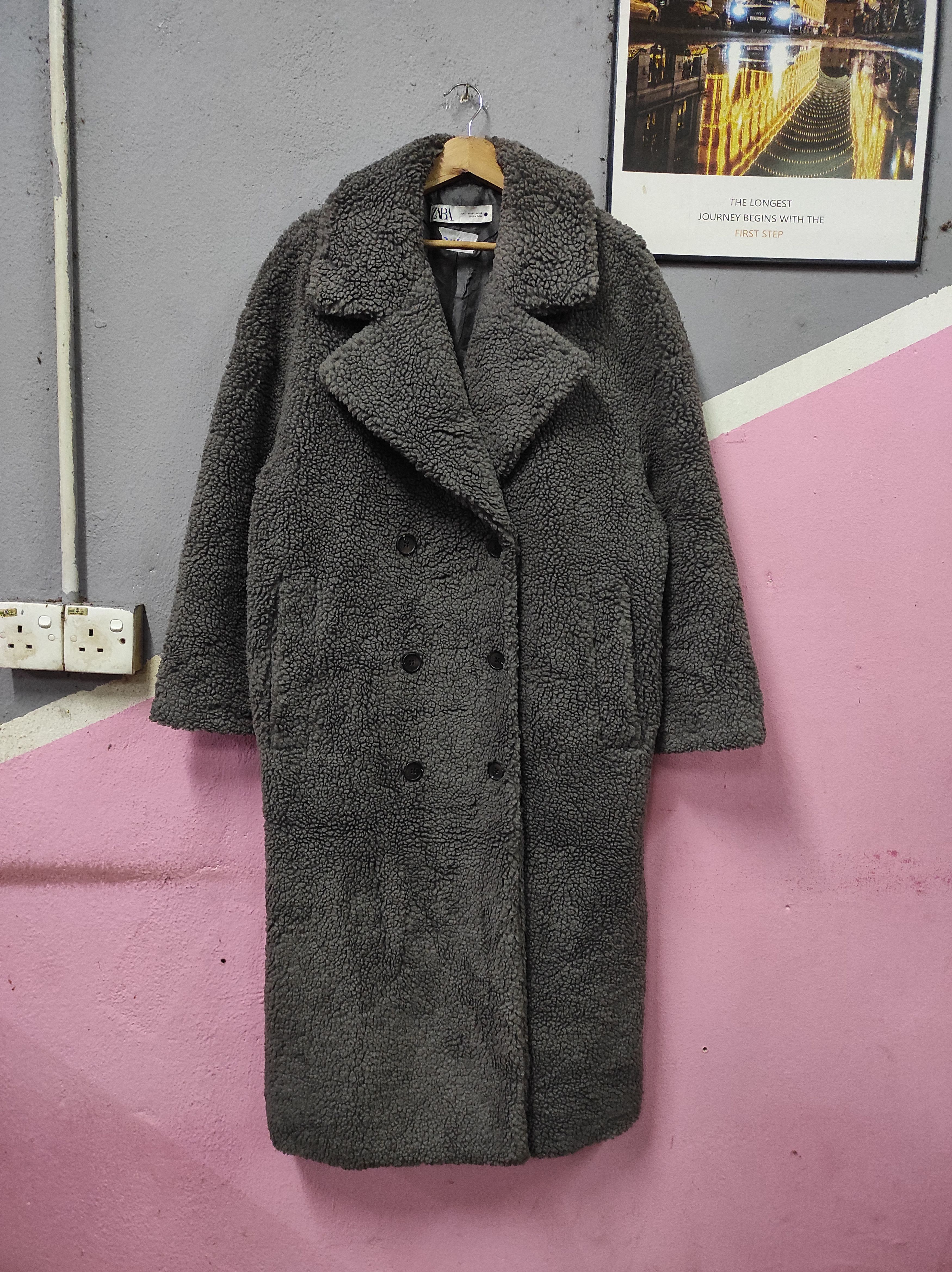 Zara ZARA COAT OVERCOAT LONG JACKET FLEECE SHERPA Size L / US 10 / IT 46 - 1 Thumbnail