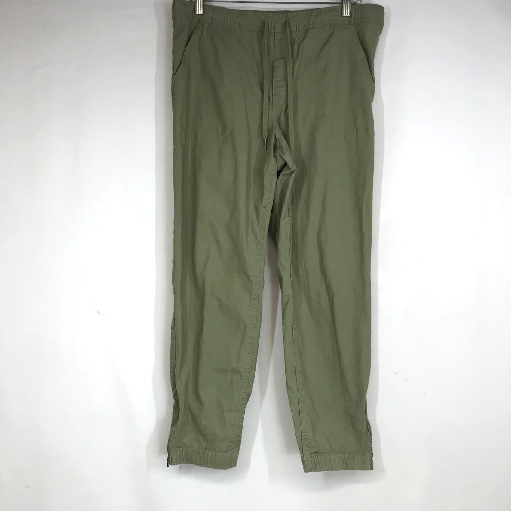 Eddie Bauer Eddie Bauer Women Olive Green Cargo Jogger Pants Drawstring Zip Ankles Size 8 Size 30" / US 8 / IT 44 - 2 Thumbnail