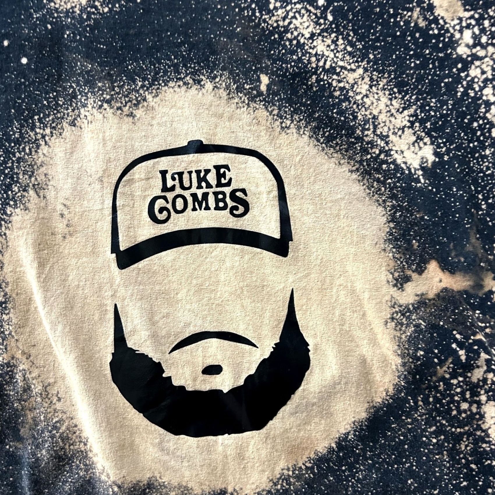 Gildan Luke Combs Shirt Mens Large Black Bleach-Splatter Graphic T-Shirt Gildan Size US L / EU 52-54 / 3 - 2 Thumbnail