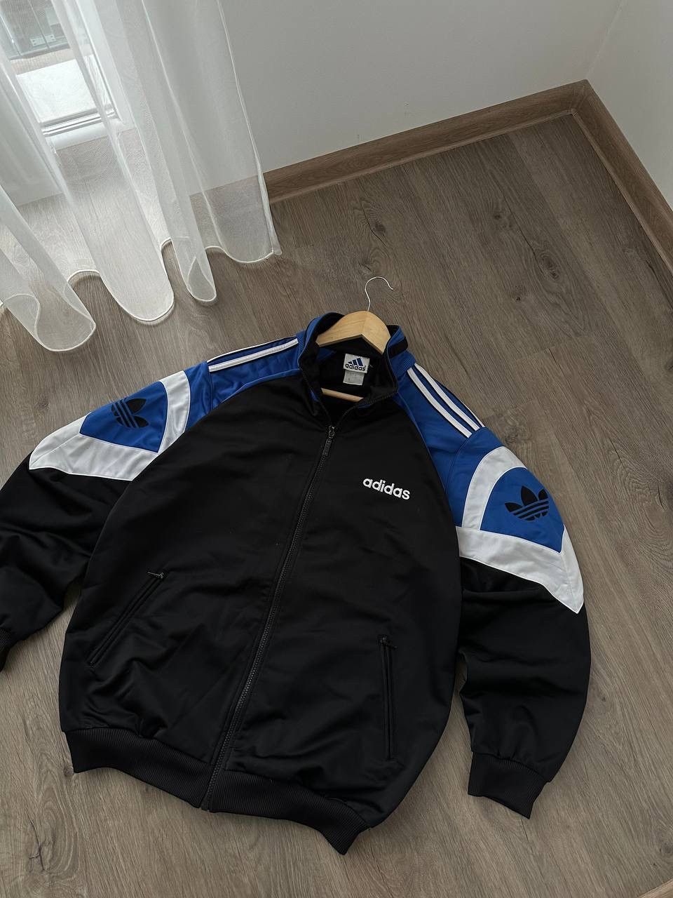 Adidas × Vintage Vintage Adidas Black Sportswear Zip Hoodie Size US L / EU 52-54 / 3 - 2 Thumbnail