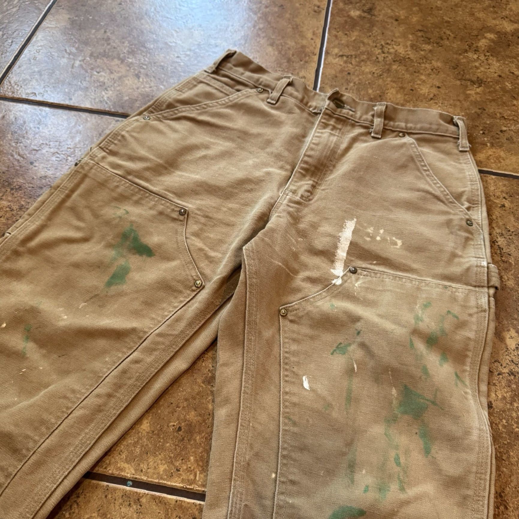 Carhartt VTG Carhartt Pants Mens 30x29 Tan Carpenter Straight Double Knee USA 90s B01 Size US 30 / EU 46 - 4 Thumbnail
