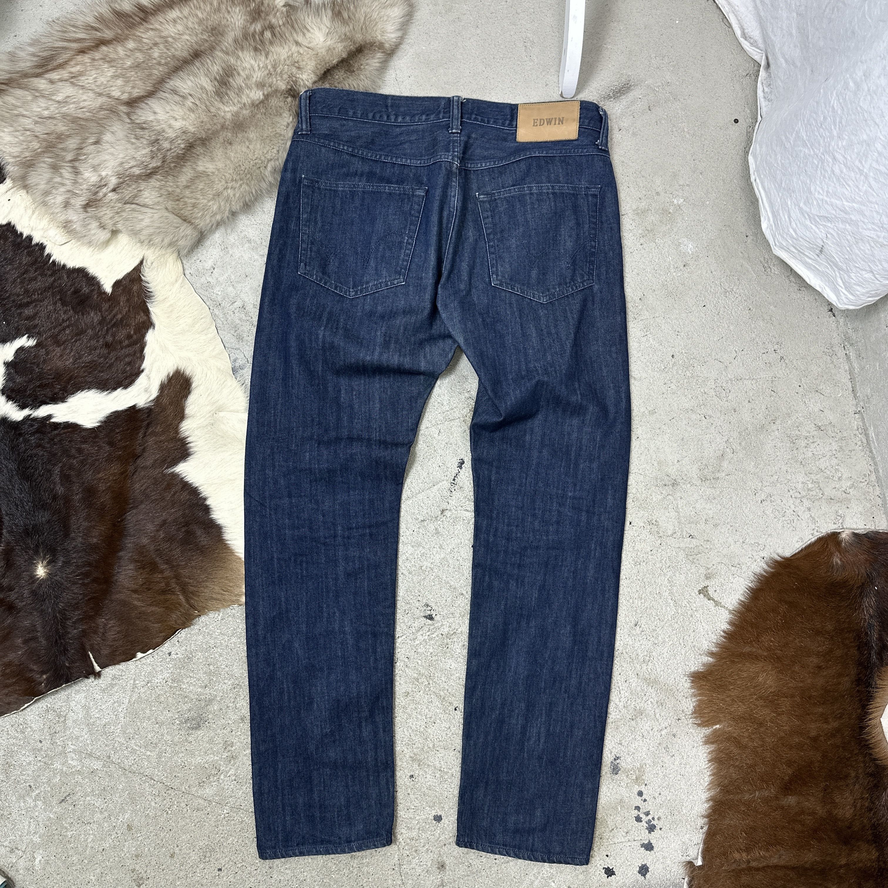Edwin Vintage Denim Edwin Regular Tapered Skinny Jeans 00s Size US 33 - 1 Thumbnail