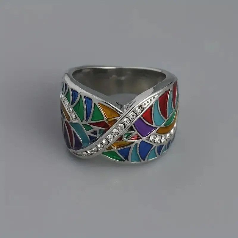 Japanese Brand × Jewelry × Vintage Creative Handmade Enamel Inlaid Stone Ring Size ONE SIZE - 1 Thumbnail