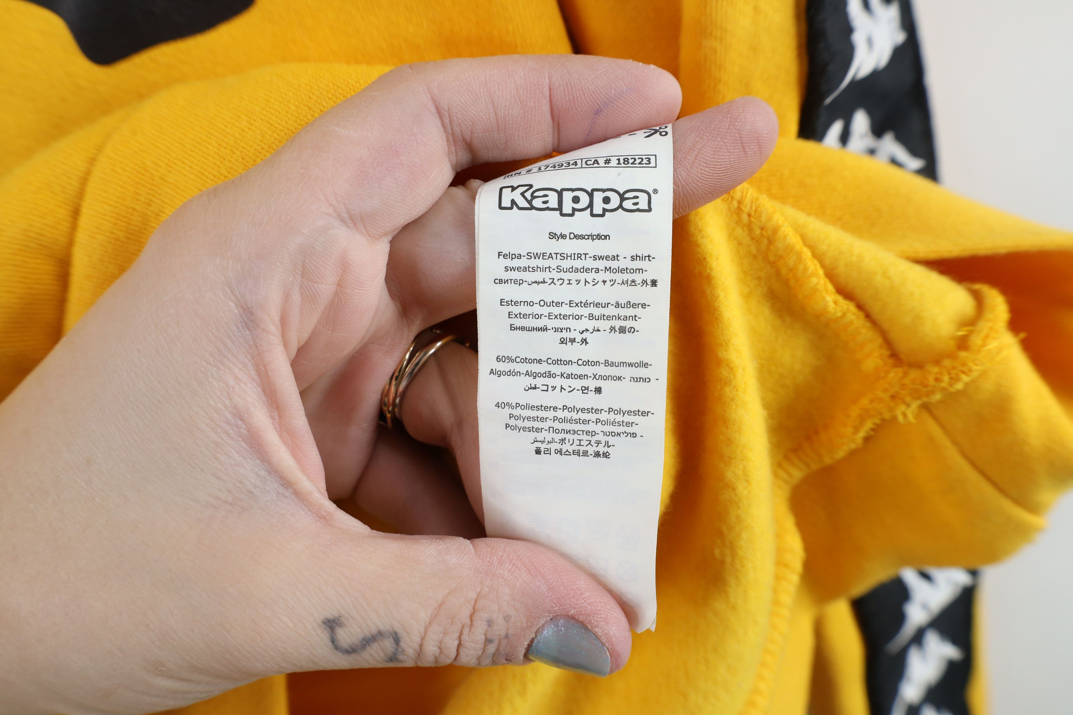 Kappa × Vintage Vintage Kappa Soccer Taped Logo Hoodie Sweatshirt Yellow Size US M / EU 48-50 / 2 - 12 Thumbnail