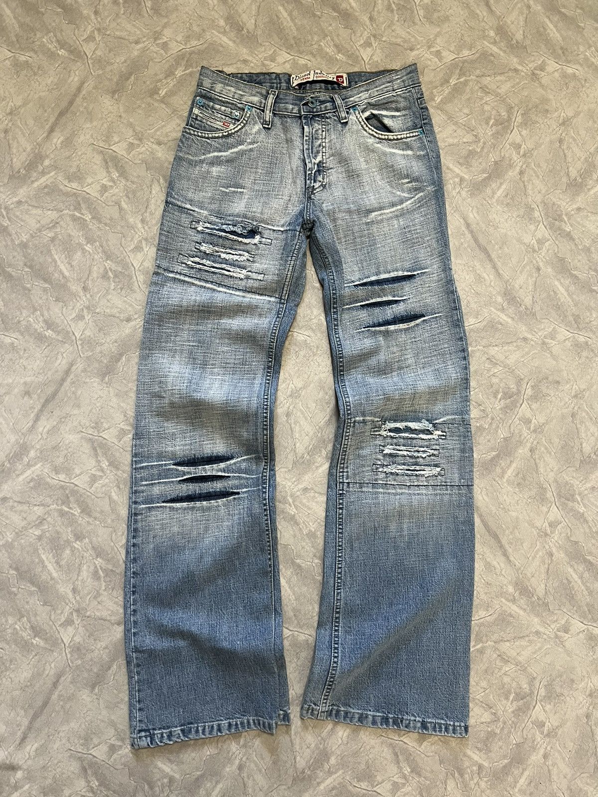 Diesel Crazy Vintage 90s Diesel Flared Baggy Jeans Size 30" / US 8 / IT 44 - 4 Thumbnail