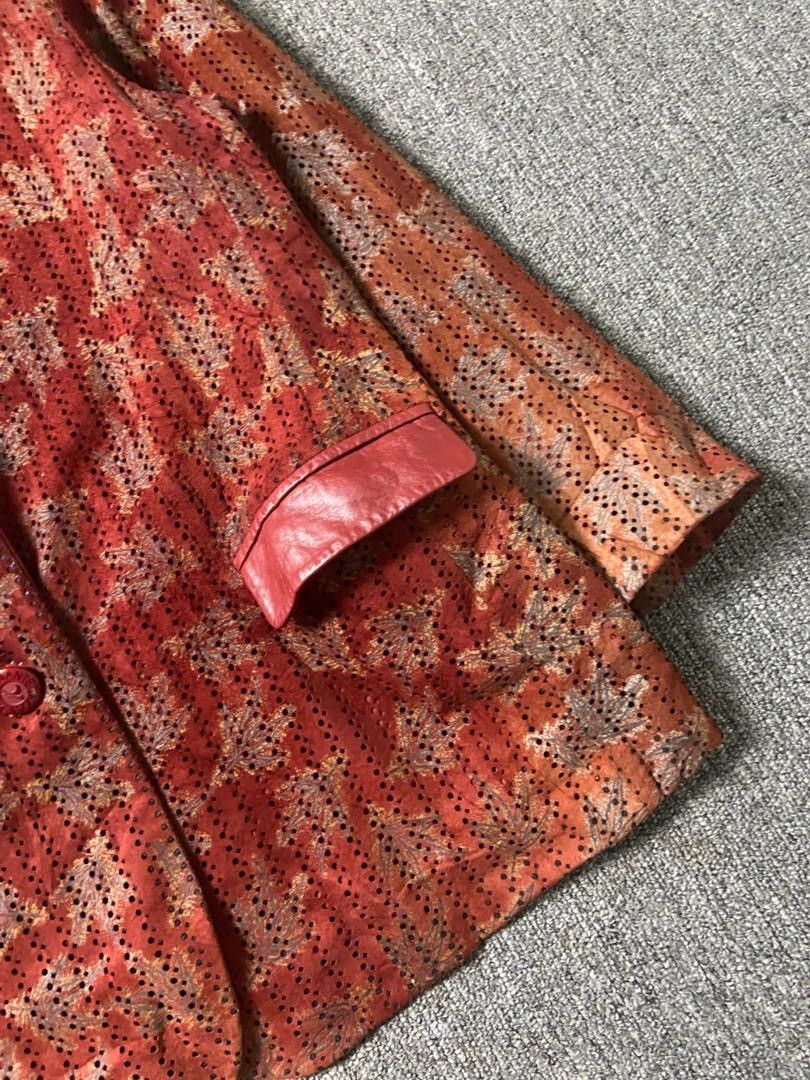 Japanese Brand Fabio Mantegazza Textured Leather Blazer (183) Size US XS / EU 42 / 0 - 9 Thumbnail