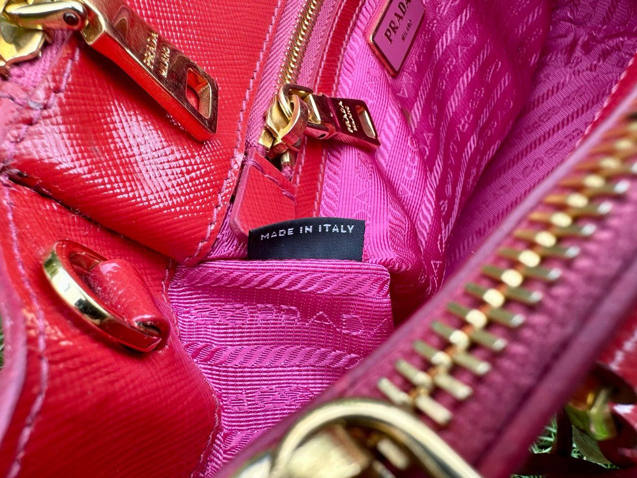 Prada Authentic Prada Saffiano Lux Small Galleria Double Zip Fuoco Size ONE SIZE - 12 Thumbnail