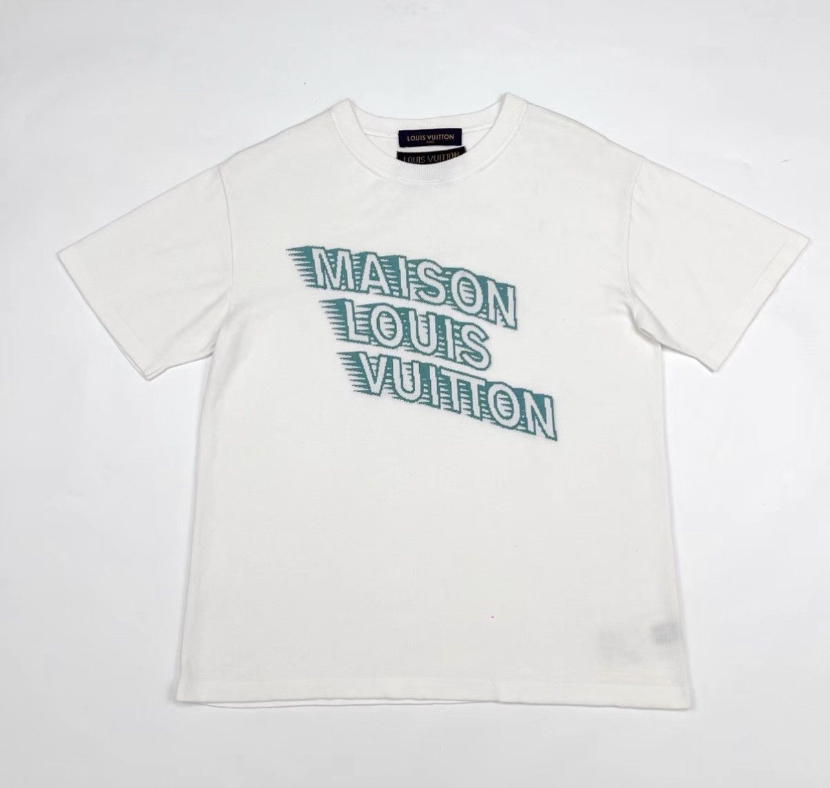 Louis Vuitton Louis Vuitton LV White Phantom Logo Knit Short Sleeve K12 Size US M / EU 48-50 / 2 - 1 Thumbnail