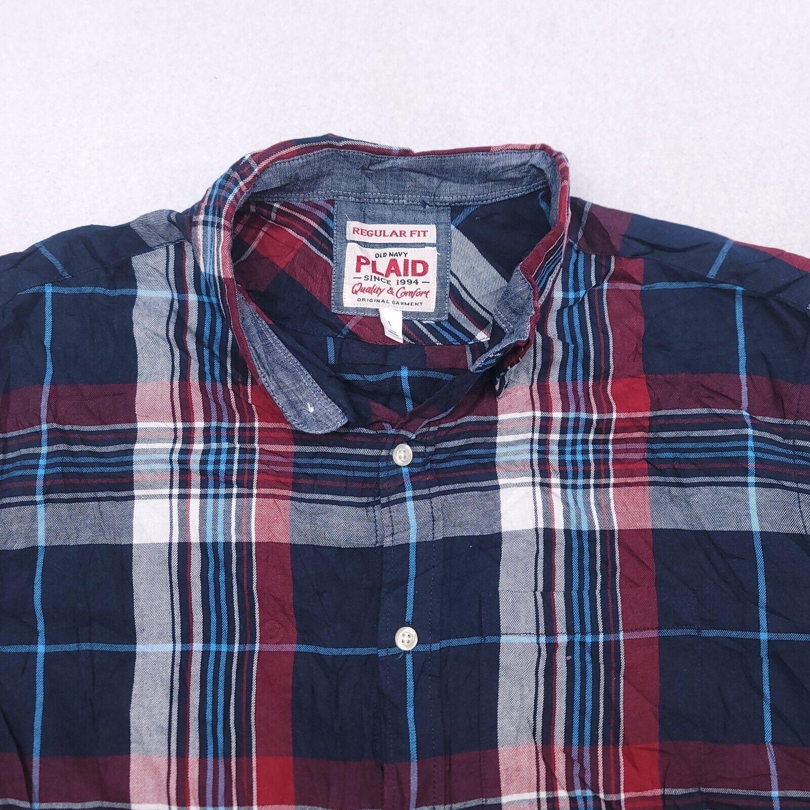 Old Navy Old Navy Madras Flannel Shirt Mens Size Large L Blue Red Size US L / EU 52-54 / 3 - 1 Thumbnail