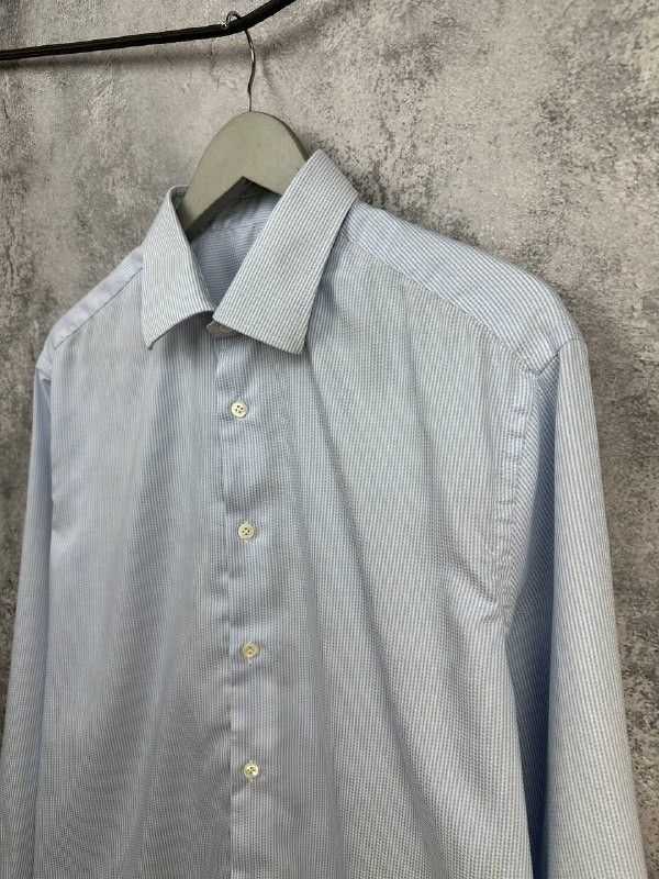 Pal Zileri Pal Zileri Luxury Cotton Poplin Striped Shirt Light Blue Size US XXL / EU 58 / 5 - 5 Thumbnail