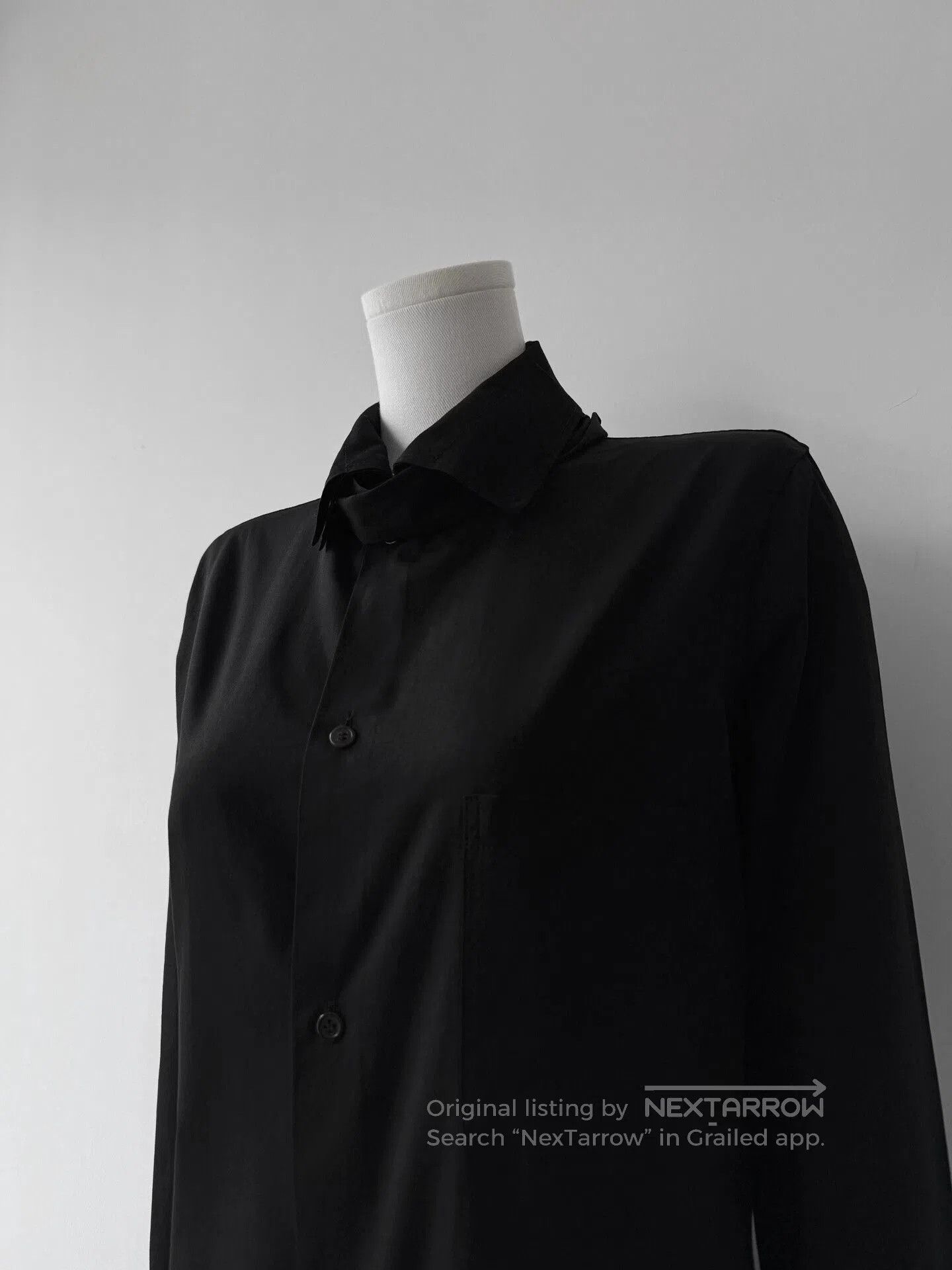 Y's Yohji Yamamoto Black Cotton Shirt. Size S / US 4 / IT 40 - 5 Thumbnail