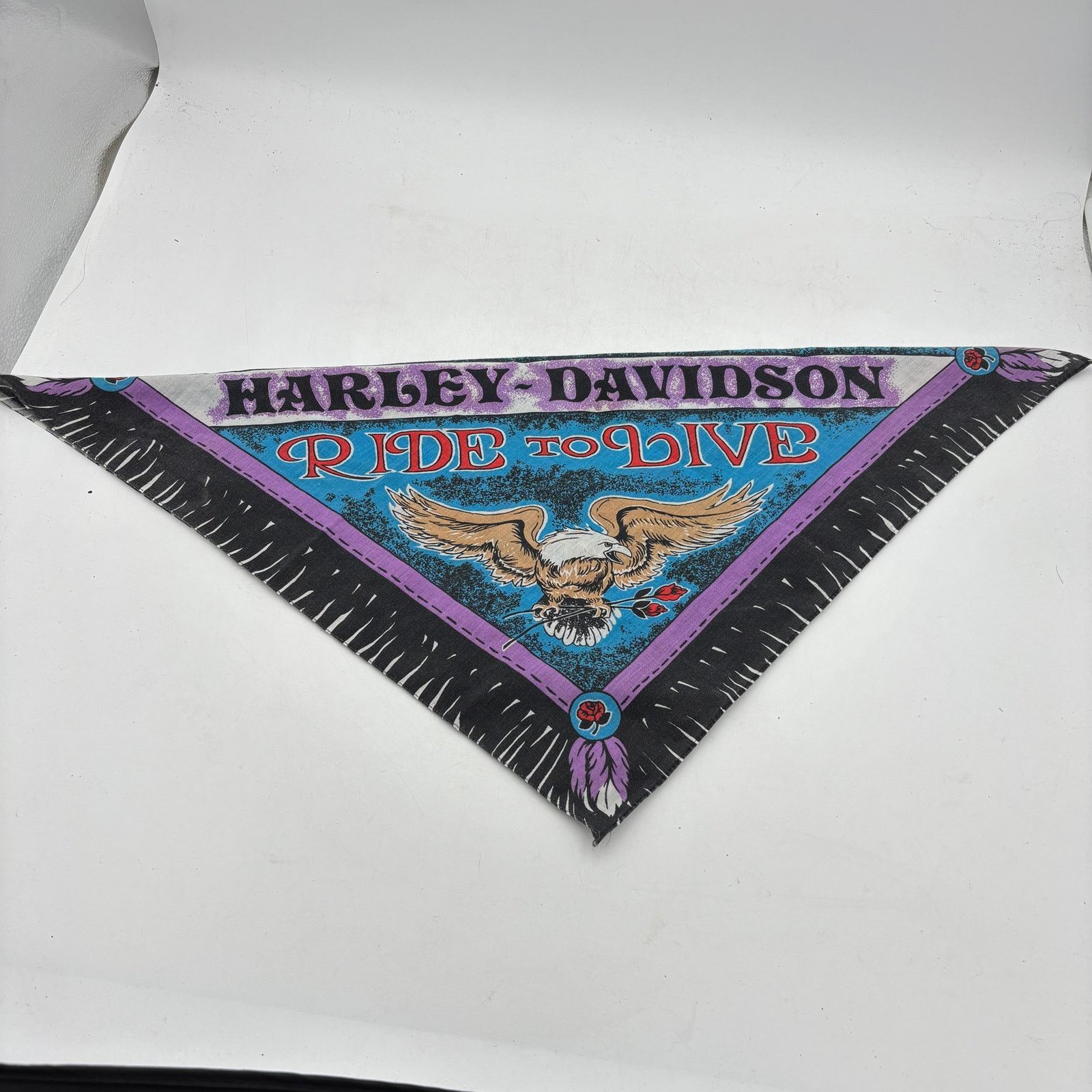 Harley Davidson × Vintage Vintage Harley Davidson Bandana Live To Ride Ride To Live Size ONE SIZE - 5 Thumbnail