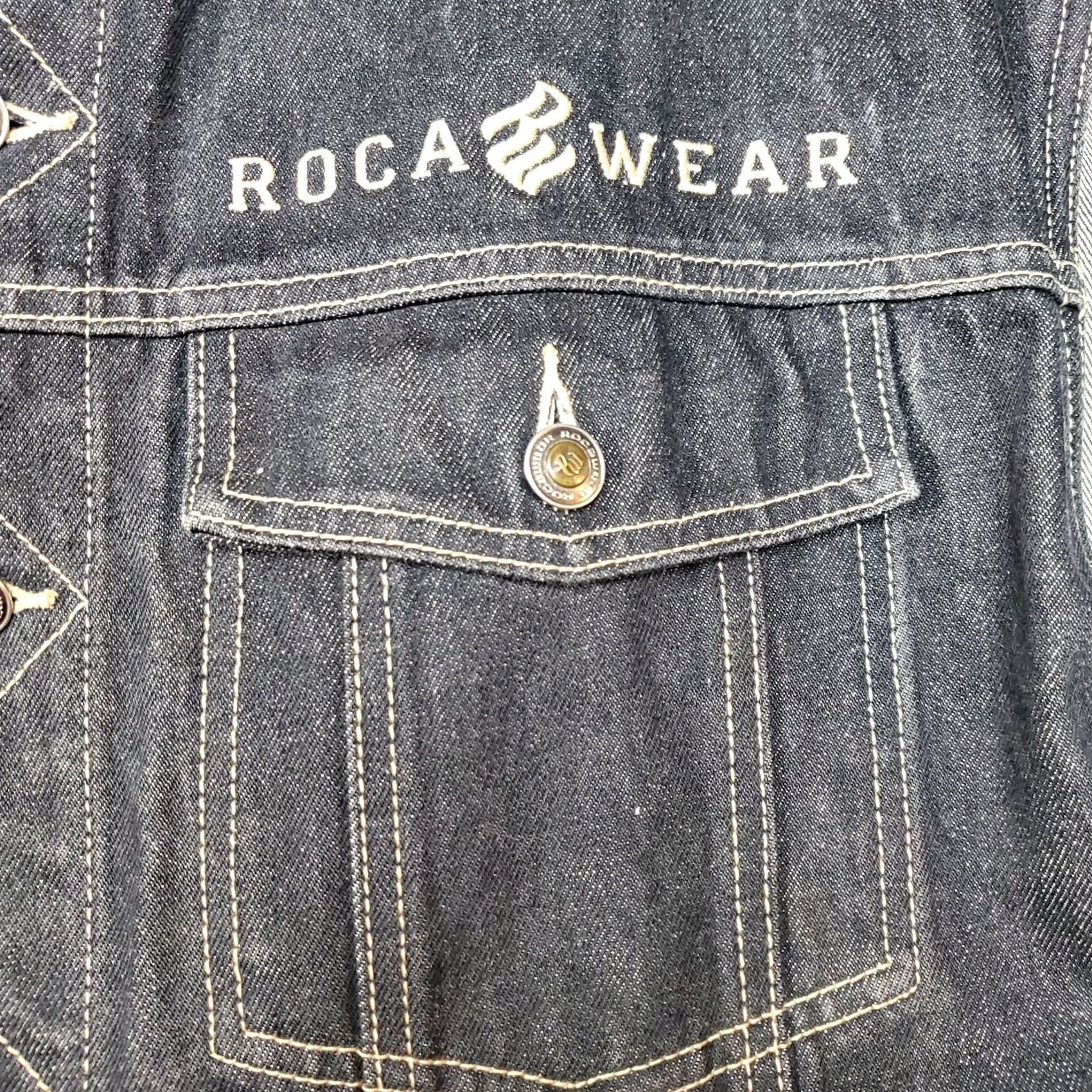 Rocawear VINTAGE Rocawear Vest Jacket Mens 2XL Black Denim 90s Hip Hop Y2K Leather Patch Size US XXL / EU 58 / 5 - 3 Thumbnail