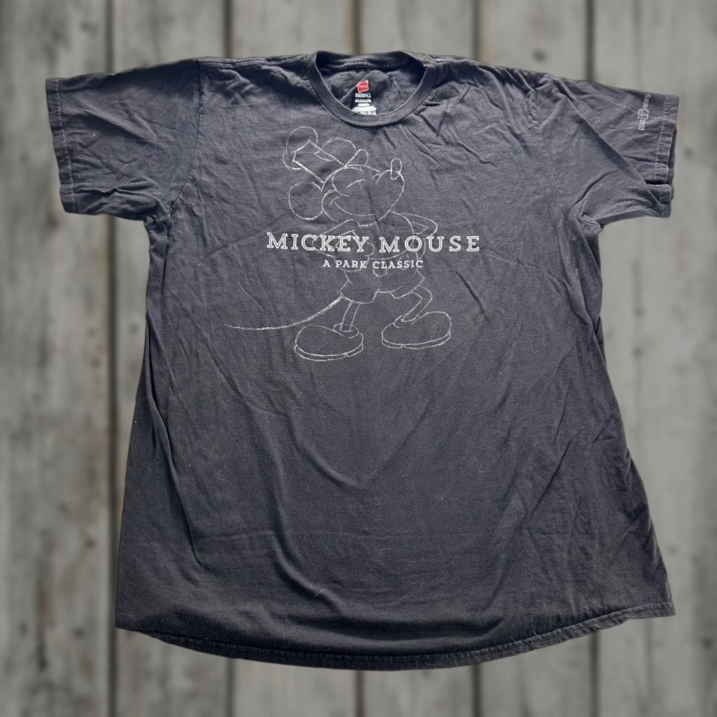 Hanes Mickey Mouse Shirt Mens 2XL Black Walt Disney World Park Classic Graphic Tee Size US XXL / EU 58 / 5 - 1 Thumbnail