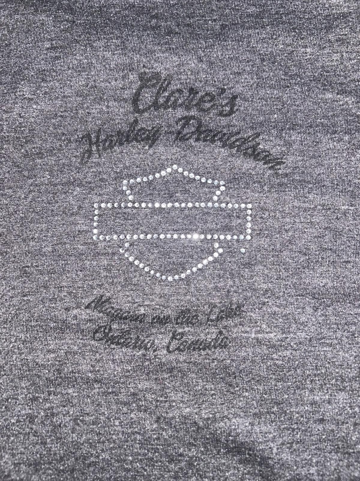 Harley Davidson Women's Harley-Davidson Charcoal Tee with Rhinestone Logo Size M / US 6-8 / IT 42-44 - 5 Thumbnail