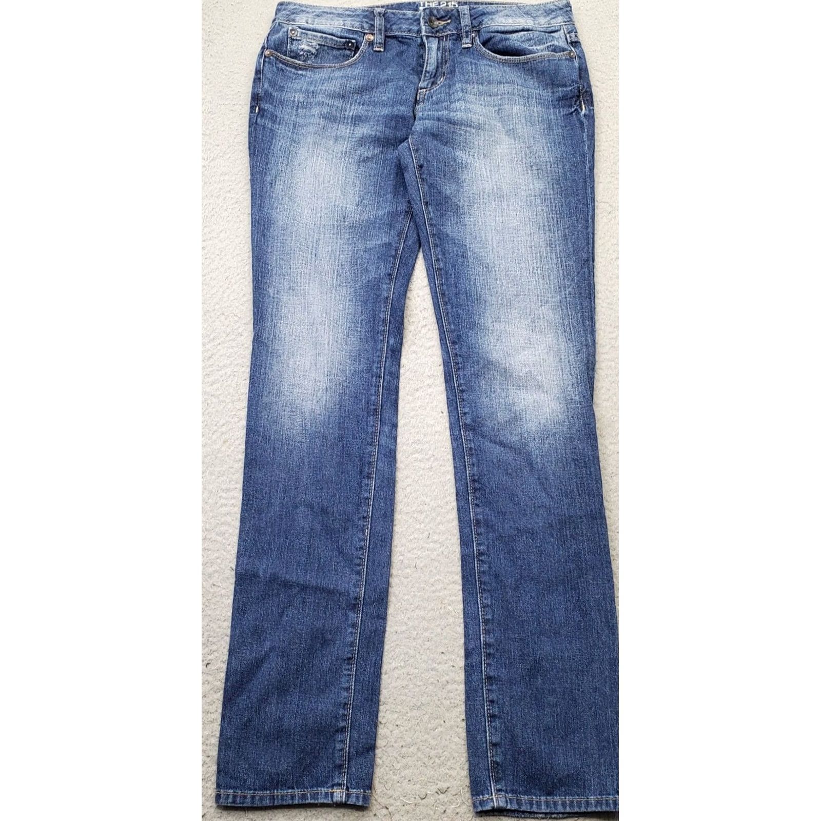 Denime Bullhead Womens 5 Jeans Skinny Blue Denim The 215 Slim Slouch Faded Whiskered Size 27" / US 4 / IT 40 - 2 Thumbnail
