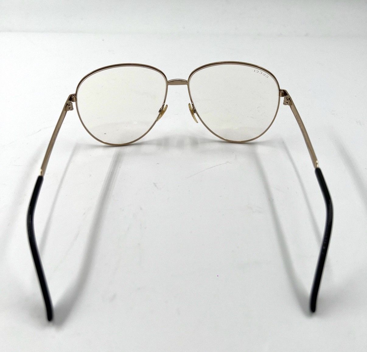 Gucci Gucci/Gold Metal Frame Large Frame Clear Glasses K12 Size ONE SIZE - 2 Thumbnail