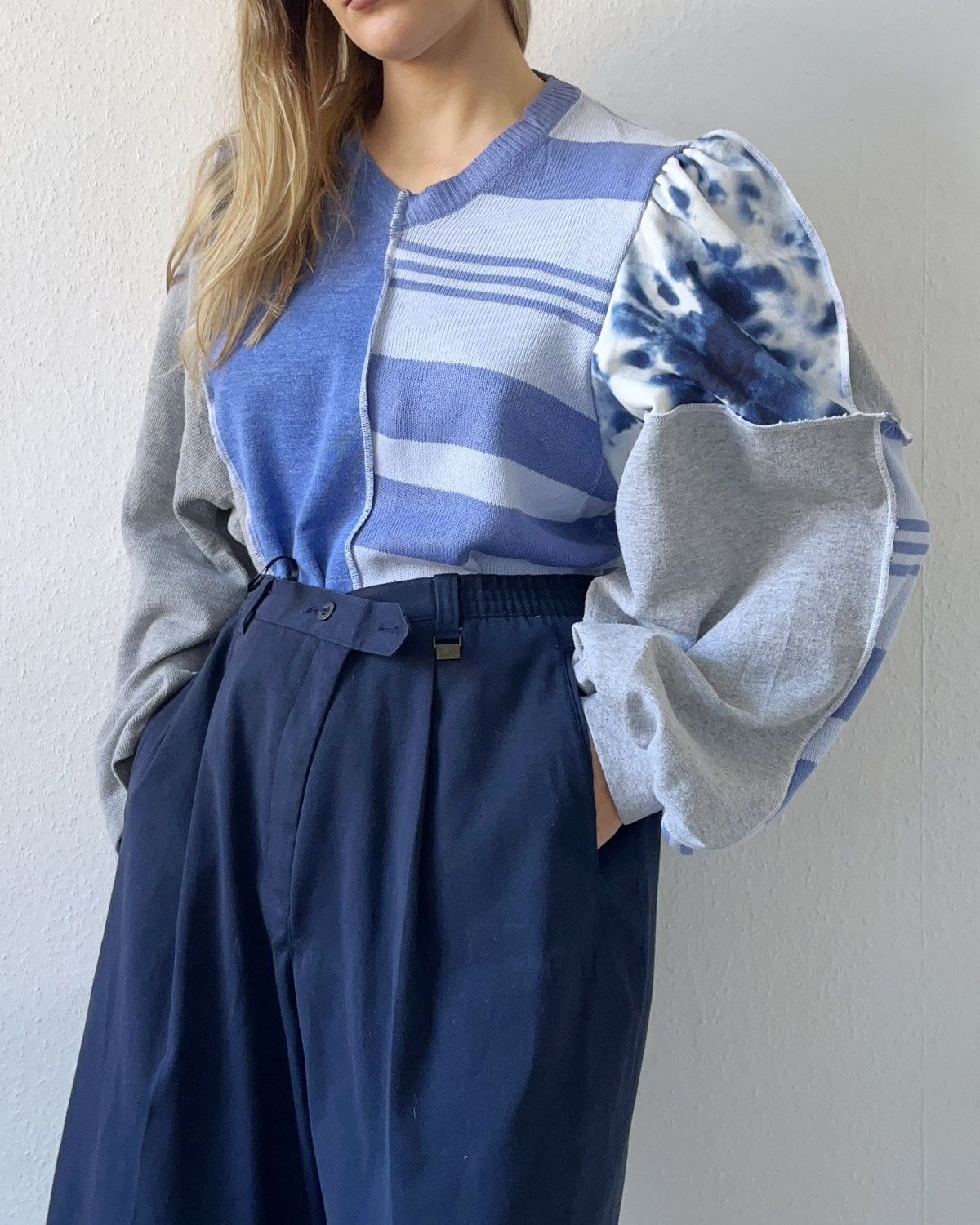 Custommade REWORKED UP-CYCLED COTTON SWEATER Size M / US 6-8 / IT 42-44 - 4 Thumbnail