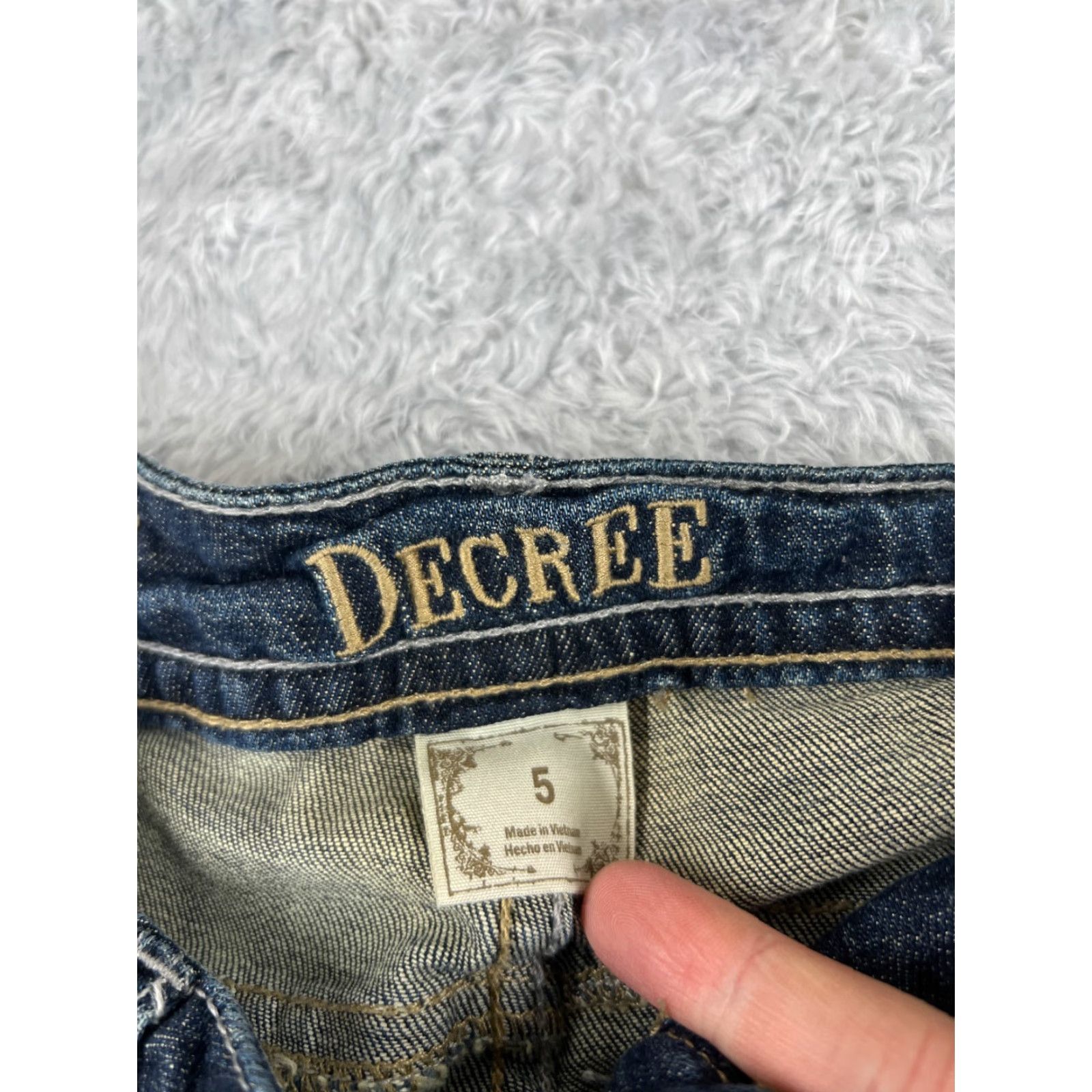 Decree Decree Jeans Womens Denim Bootcut Blue 28x31 5 Pocket Embroidered Regular Waist Cotton Blend Low Rise Zip Size 5 Jeans Mens? Size 27" / US 4 / IT 40 - 6 Thumbnail