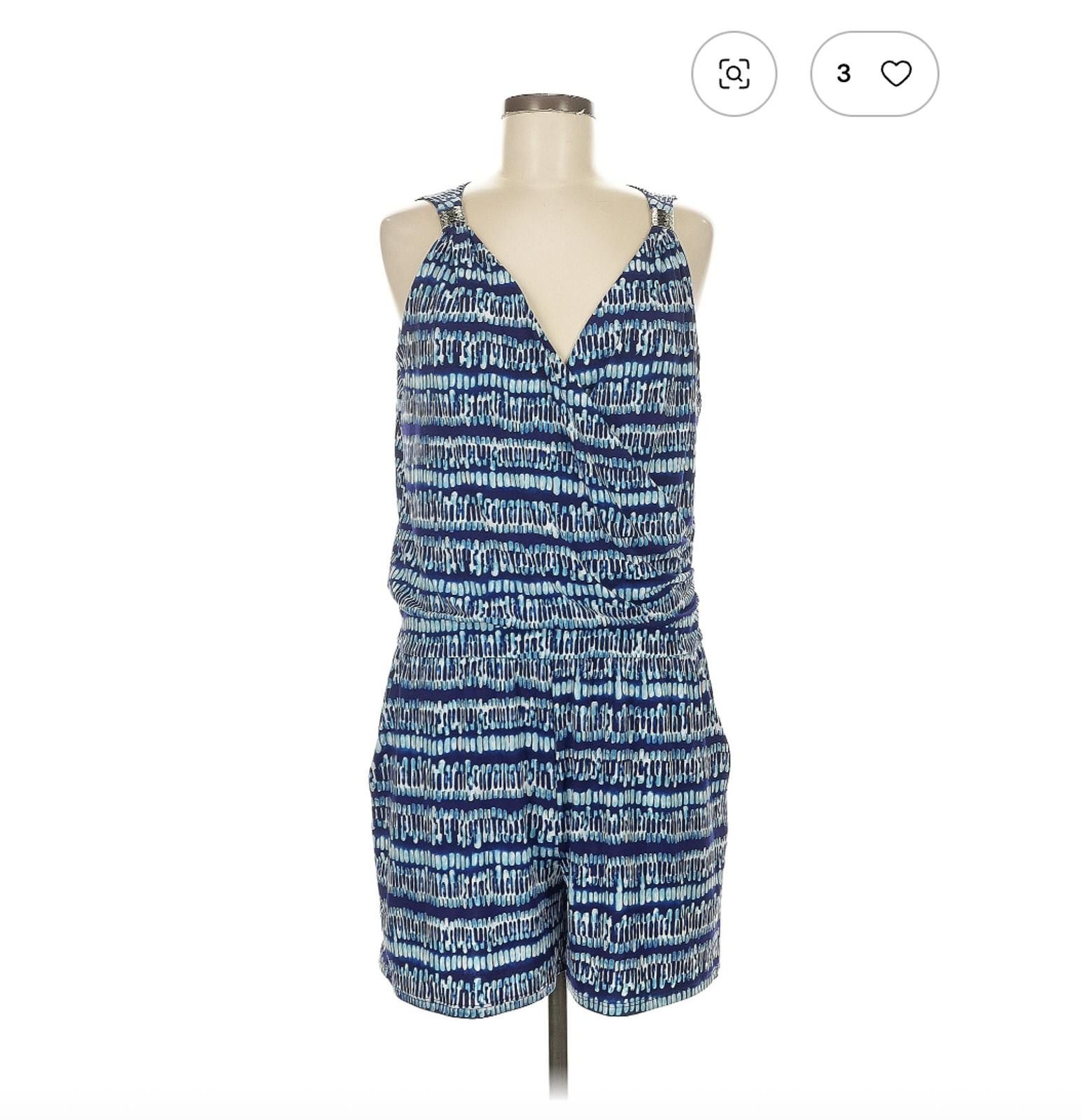 Other White House Black Market Blue Sleeveless Romper Size Medium Size 32" / US 10 / IT 46 - 1 Thumbnail