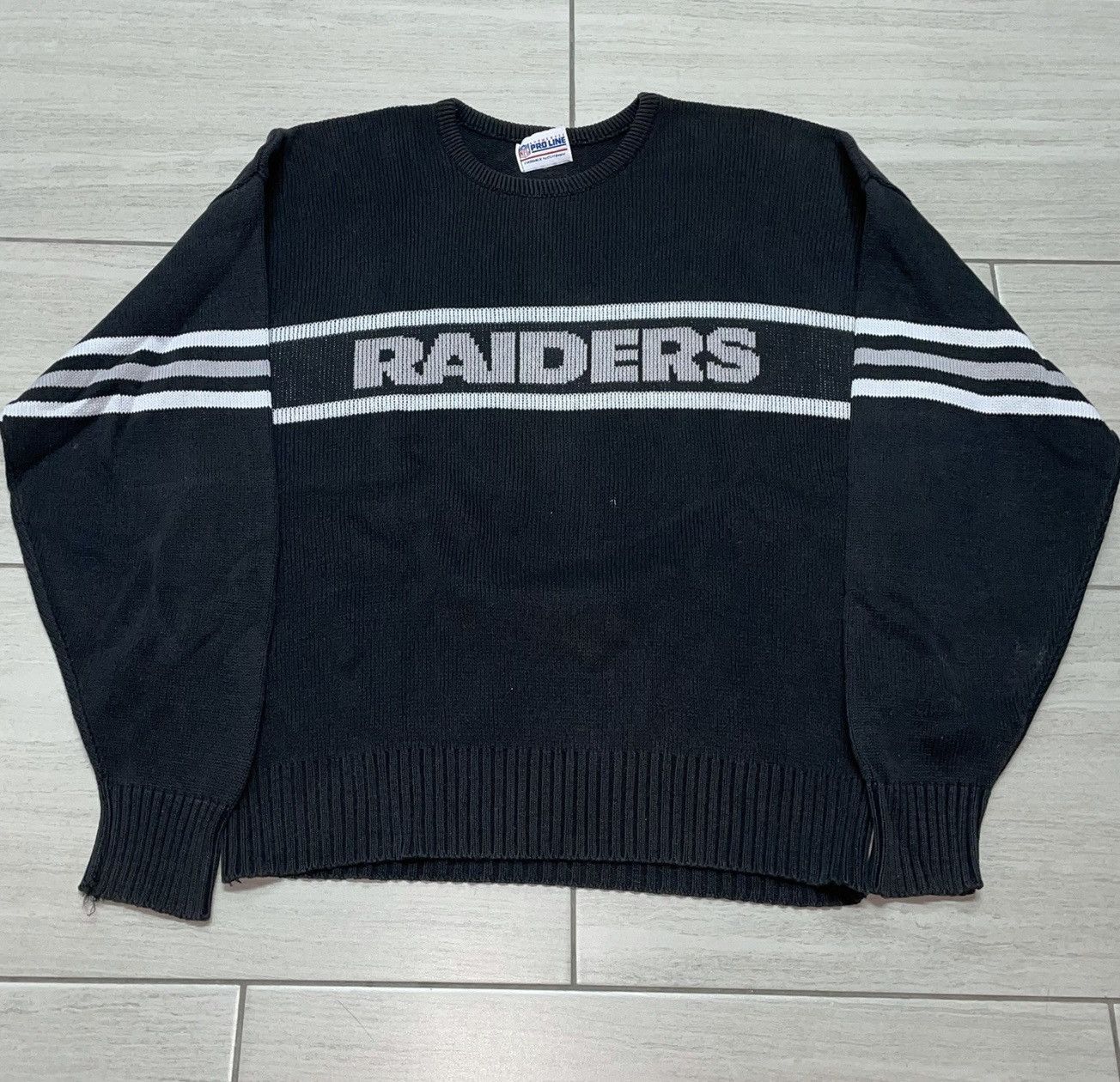 NFL × Pro Line Raiders Pro Line Vintage Knit Sweater Size US L / EU 52-54 / 3 - 1 Thumbnail