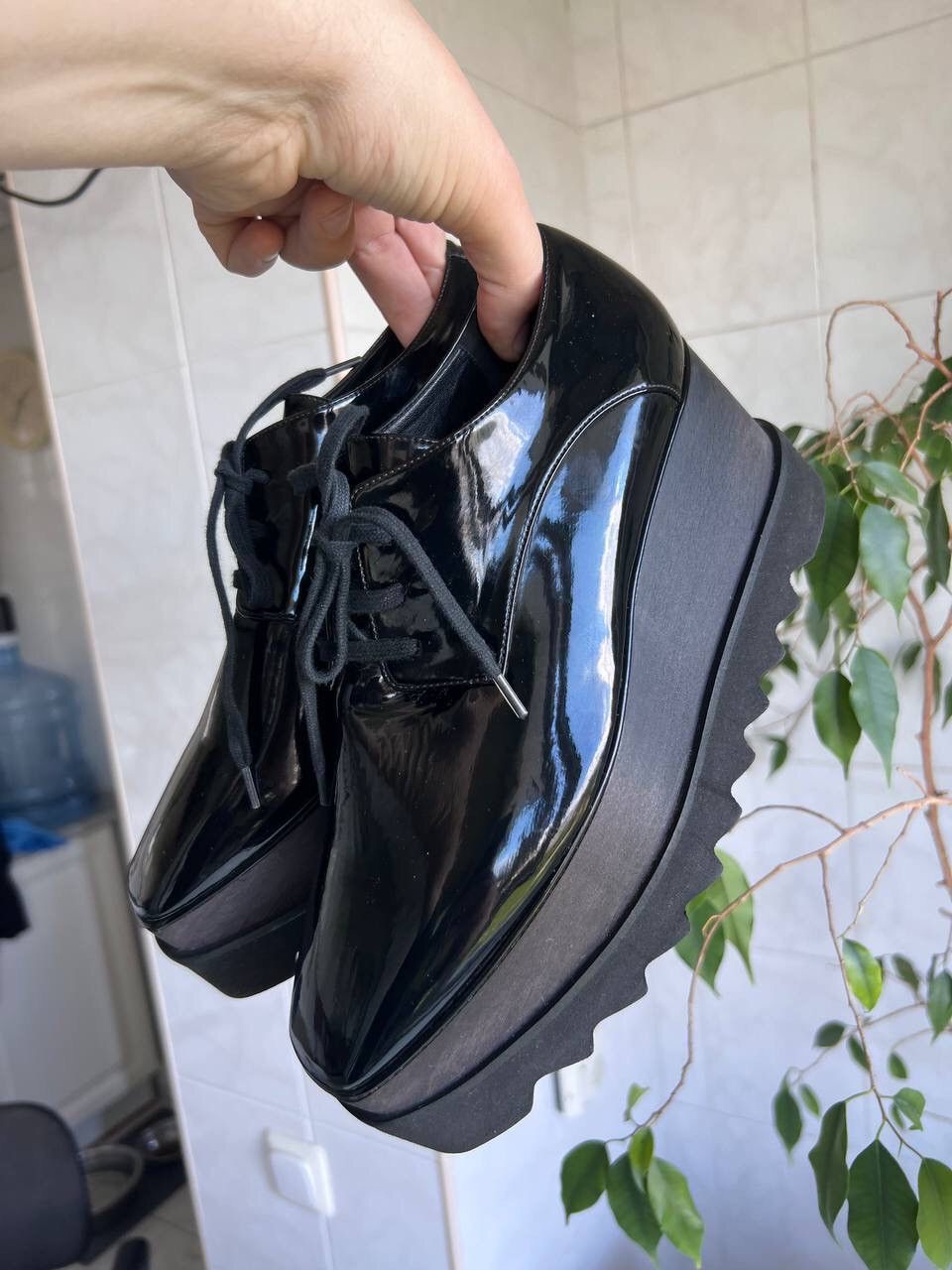 Stella McCartney Stella McCartney Elyse High Platform Leather Shoes Black Size US 8 / IT 38 - 20 Thumbnail