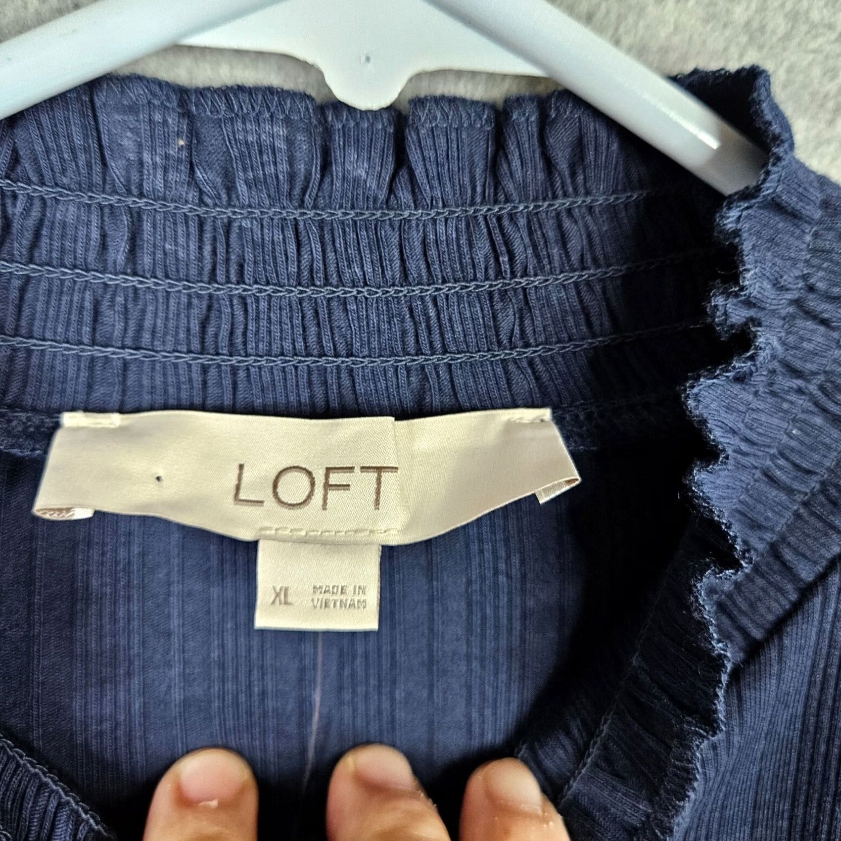 Loft LOFT By Ann Taylor Navy Blue Women's Mock Neck Casual Top XL Regular Size T-Shirt Size XL / US 12-14 / IT 48-50 - 2 Thumbnail
