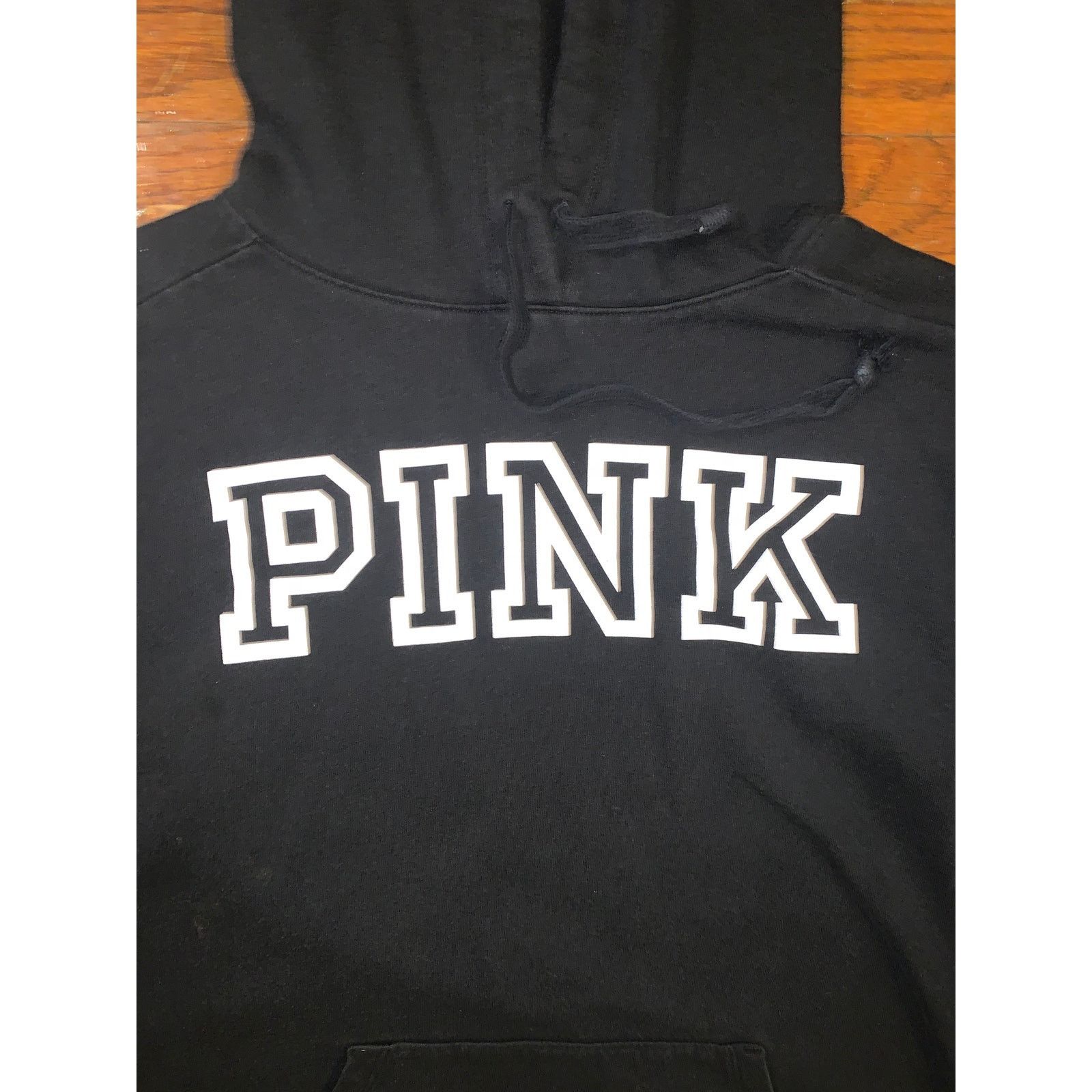 Victoria's Secret Victoria's Secret PINK Hoodie Small Black Y2K Logo Pullover Size S / US 4 / IT 40 - 2 Thumbnail