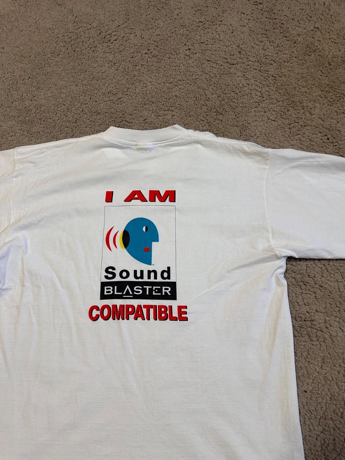 The Unbranded Brand Vintg 90s Creative Labs I Am Sound Blaster Compatible TShirt Size US L / EU 52-54 / 3 - 3 Thumbnail