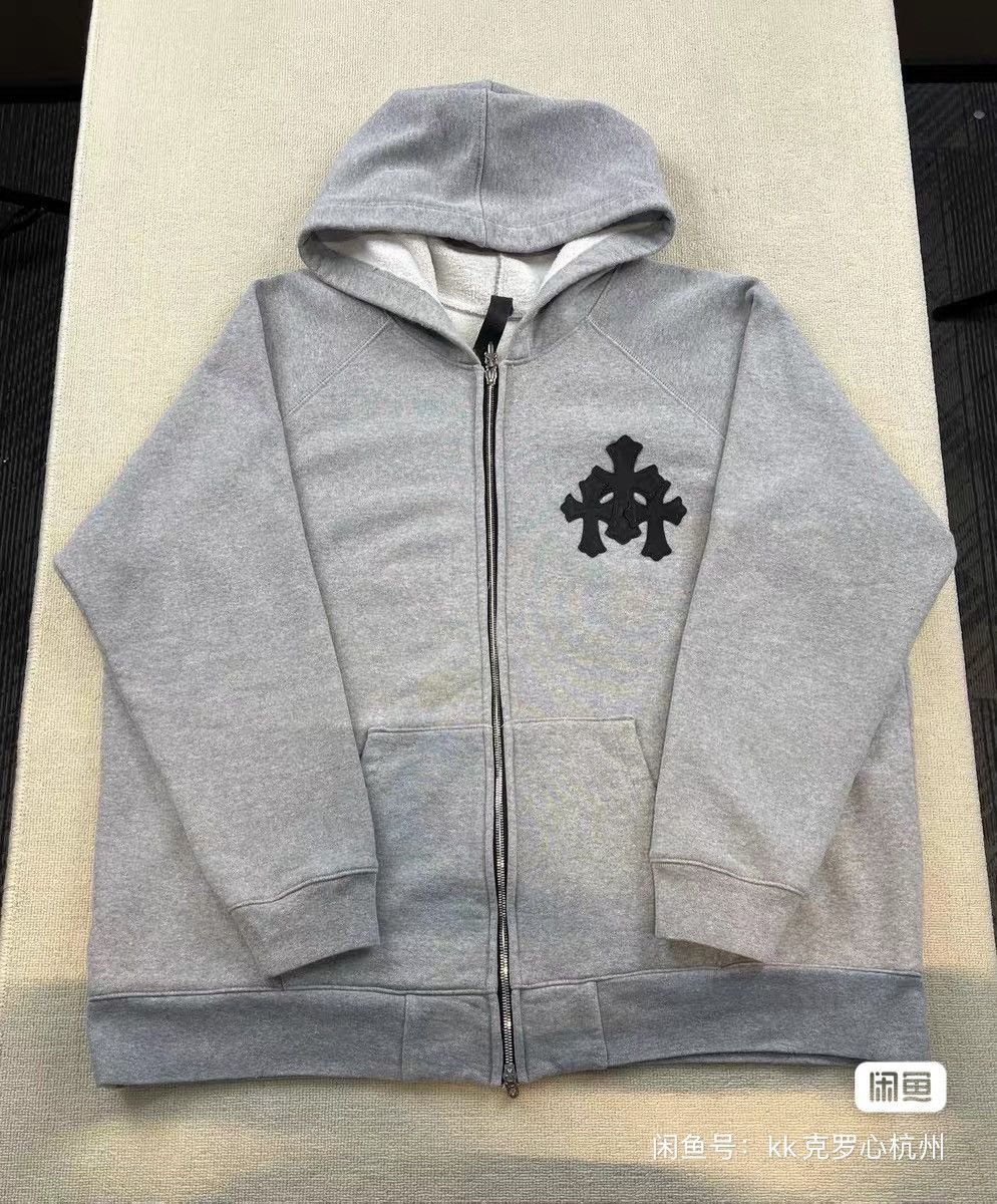 Chrome Hearts chrome hearts gray zip-up hoodie with logo. Size US XXL / EU 58 / 5 - 1 Thumbnail