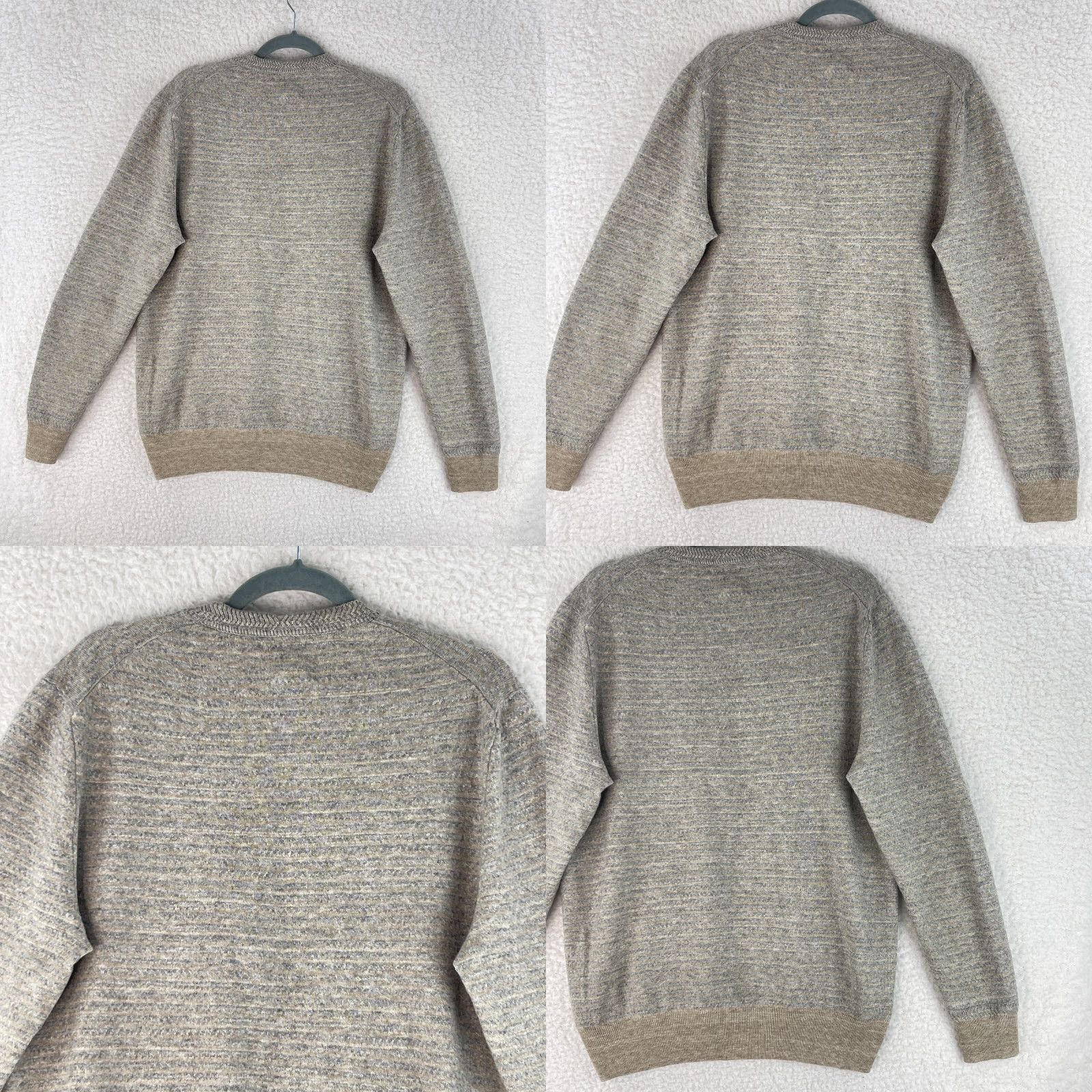 Jos. A. Bank Jos. A. Bank Reserve Sweater Mens Large Beige Wool Blend V-Neck Long Sleeve Knit Pullover Size US L / EU 52-54 / 3 - 9 Thumbnail