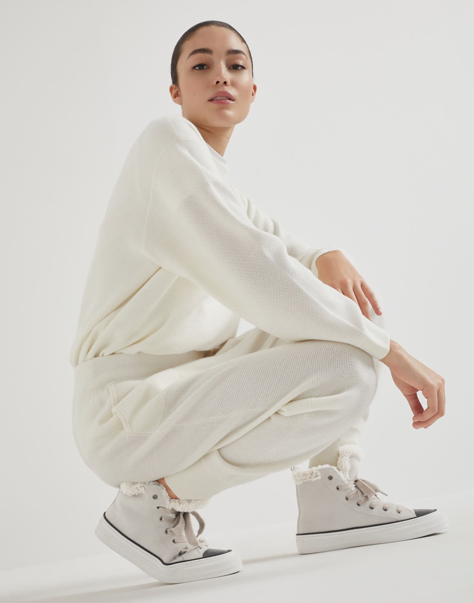 Brunello Cucinelli o1la1rc1a1025 Hi-Top Sneakers in White Size US 8 / IT 38 - 4 Thumbnail