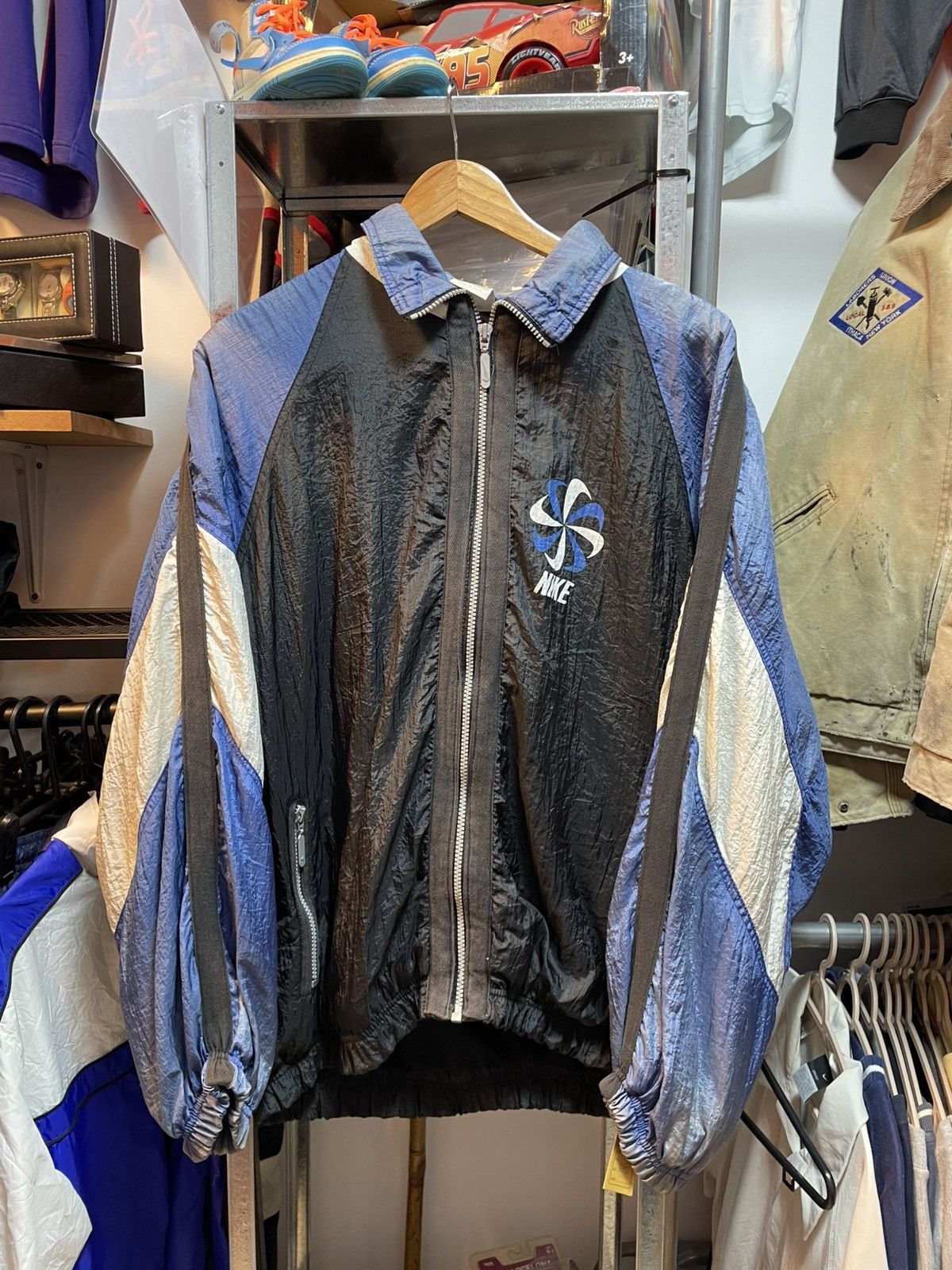 Nike Vintage 90s Nike Pinwheel Windbreaker Jacket Size US XL / EU 56 / 4 - 2 Thumbnail
