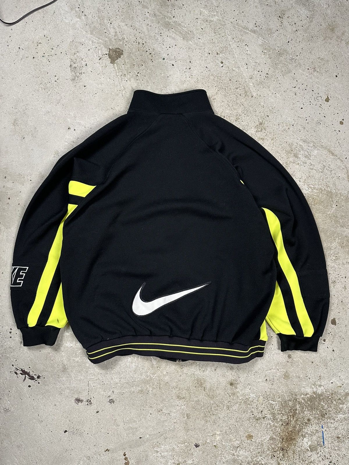 Nike Vintage 90s Nike Black Neon Track Jacket Multi Swoosh Logo Size US XL / EU 56 / 4 - 1 Thumbnail