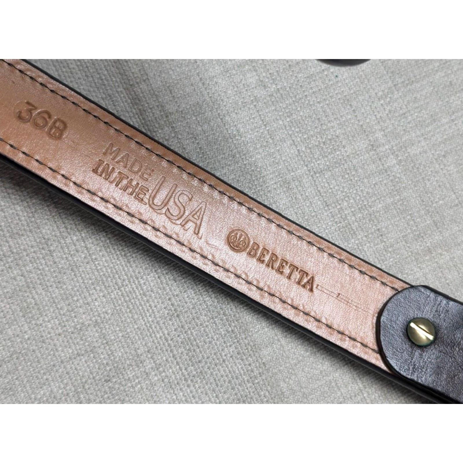 Vintage VINTAGE Beretta Belt 34 USA Made Cowhide Leather Western Buckle Brown 1-1/2" Belt Size 34 - 2 Thumbnail