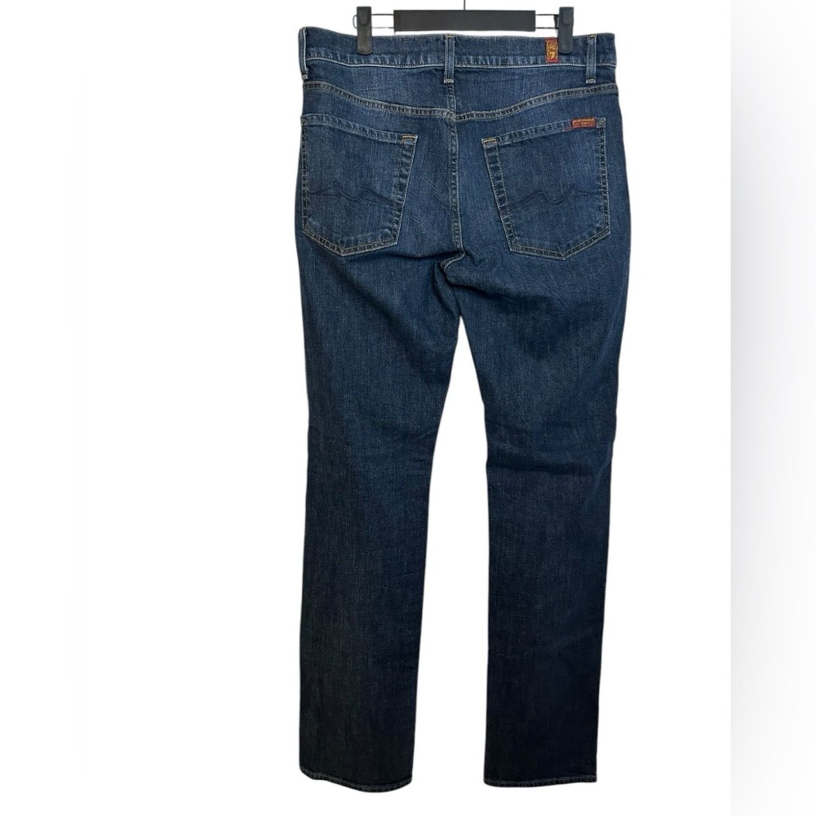7 For All Mankind 7 For All Mankind Men's Blue Dark Wash Slimmy Jeans Size US 32 / EU 48 - 2 Thumbnail