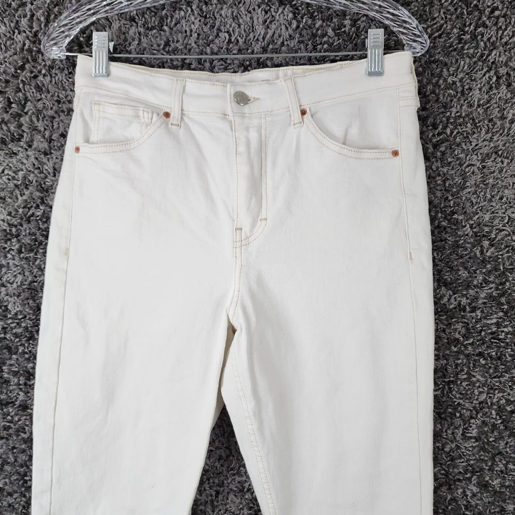 Topshop Topshop Jamie Jeans Womens Skinny White 29x28 Color White 29 Inseam 28in size 29 Regular Size 29" - 3 Thumbnail