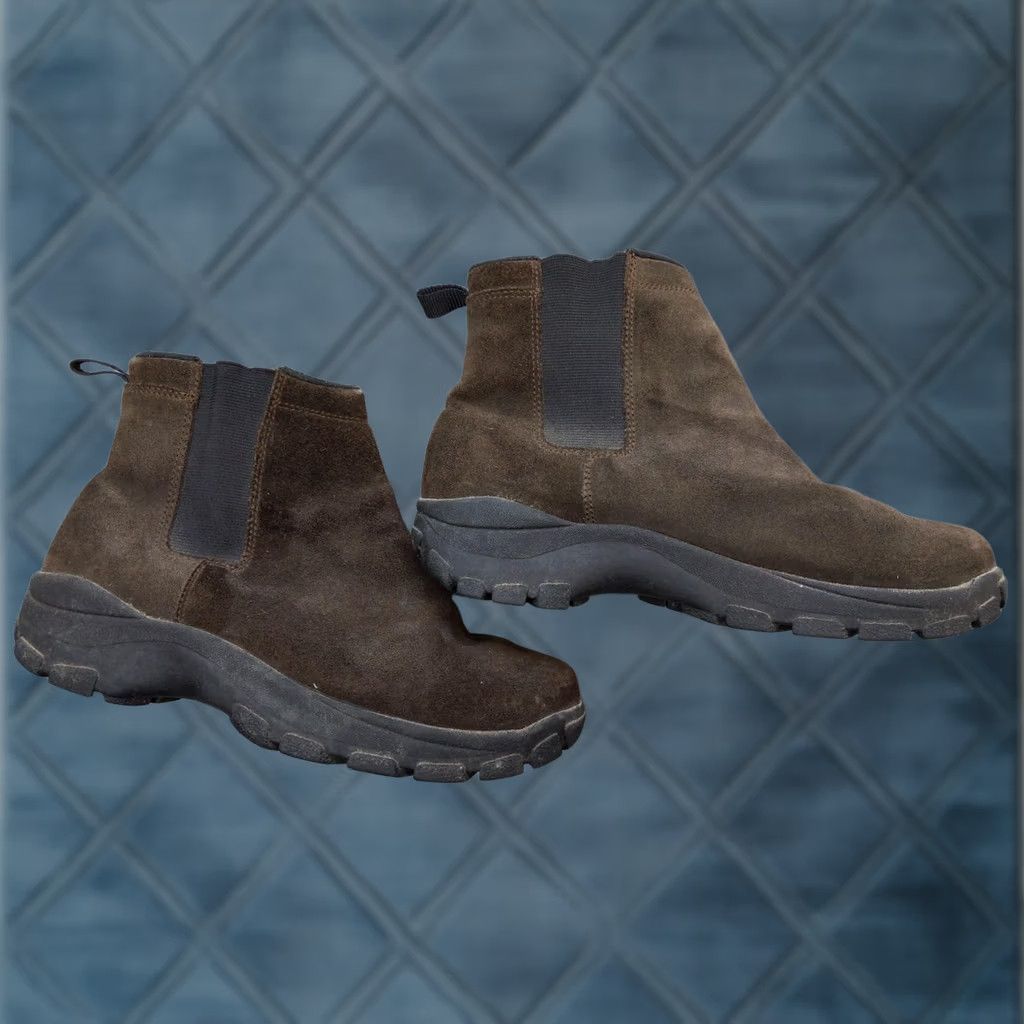 Lands' End Lands' End Mens Chelsea Boots 7.5 40.5 Brown Suede Pull On Ankle Slip Resistant Boot Mens Size US 8 / EU 41 - 1 Thumbnail