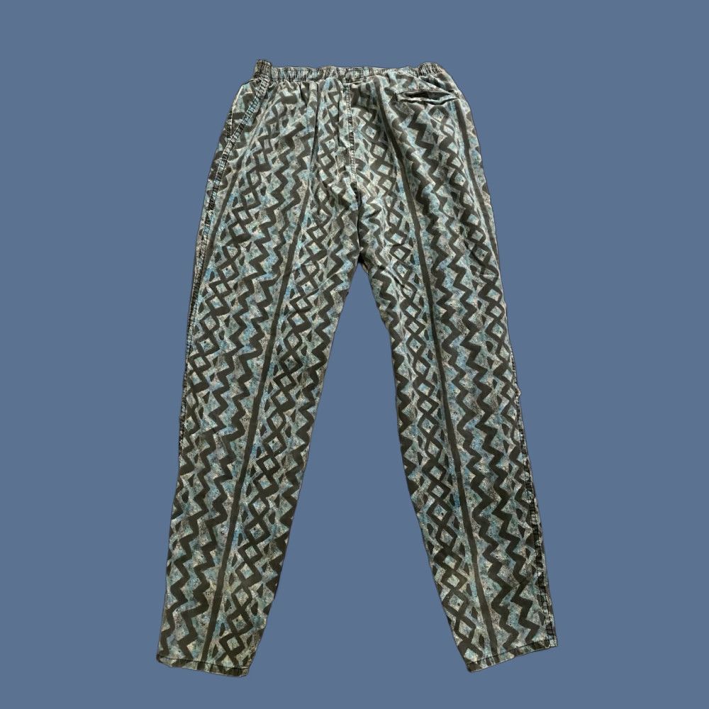Vintage VINTAGE Sostanza Men Pants Geometric Print Jogger 80s Hip Hop Beach Gym Activewear Blue 100% Cotton L Regular Inseam 32 Elastic Waist Pockets Size US 33 - 1 Thumbnail