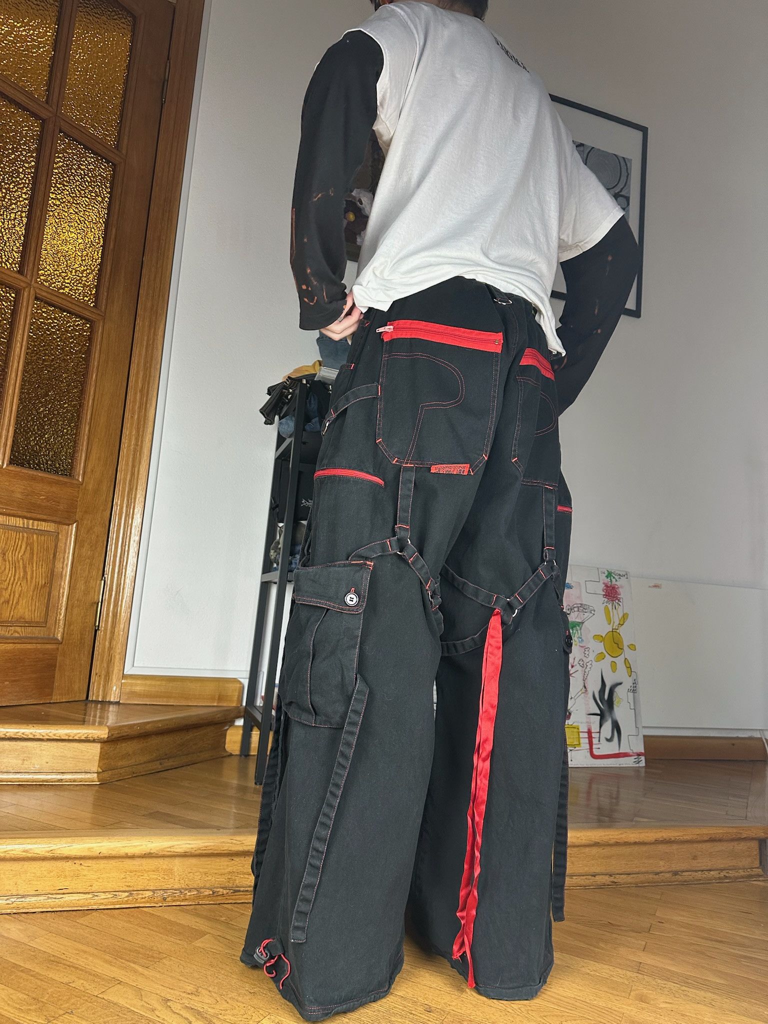 Rare Vintage Criminal Damage Bondage parachute Cargo Pants