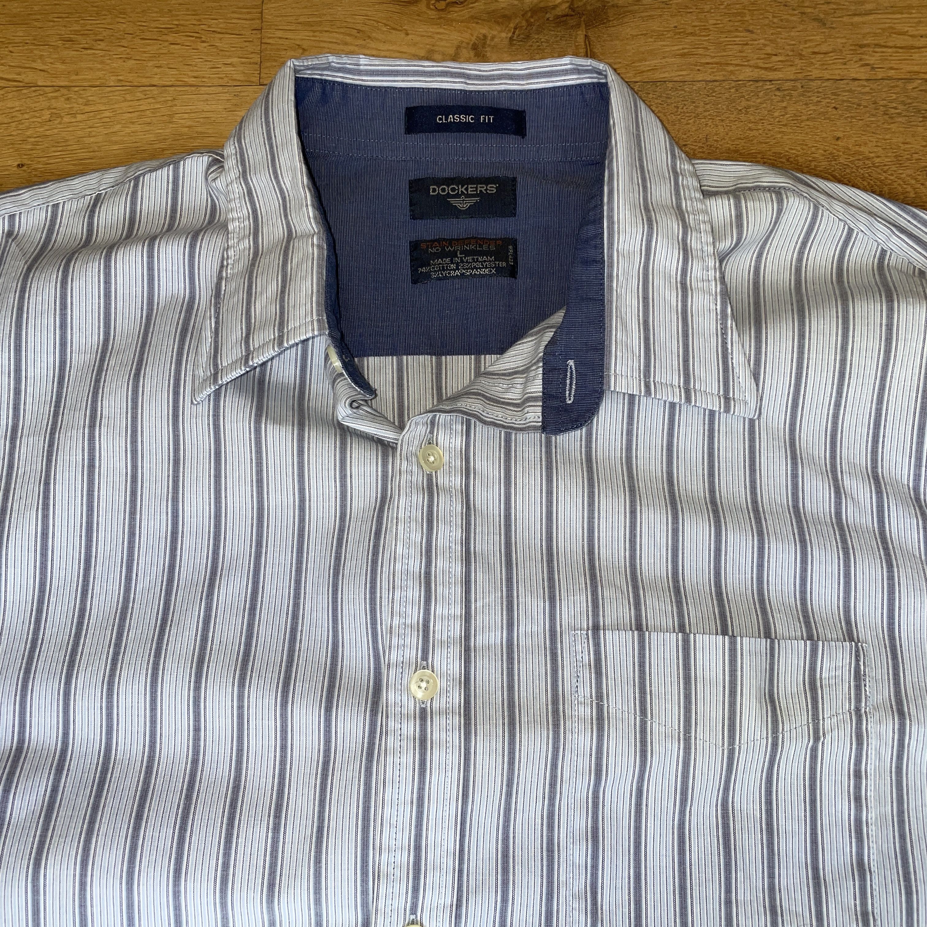 Dockers Dockers Men's Fashionable Elegant Striped Shirt Size L Size US L / EU 52-54 / 3 - 3 Thumbnail