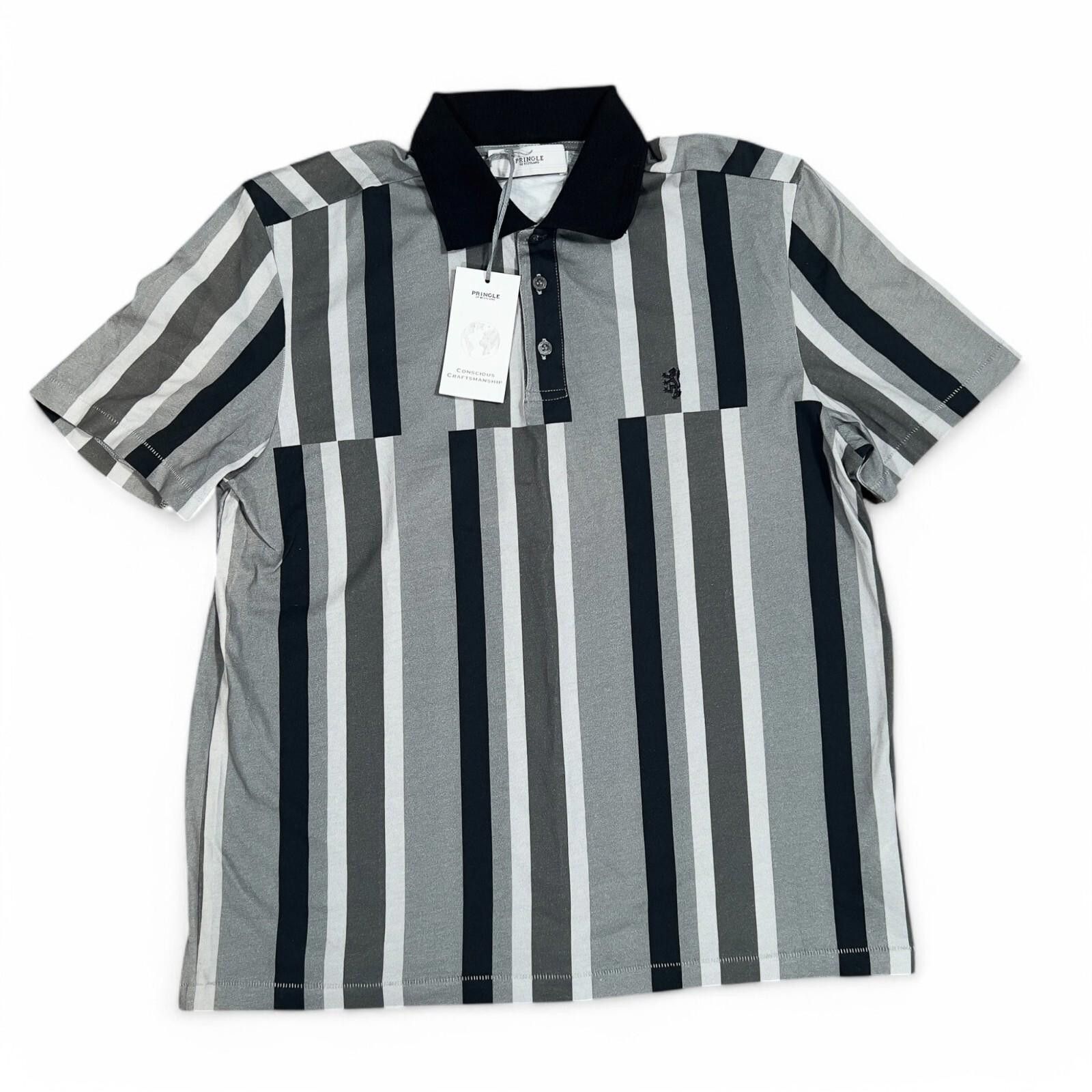 Pringle Of Scotland Pringle of Scotland Deconstructed Stripes Polo Shirt Size M Size US M / EU 48-50 / 2 - 1 Thumbnail