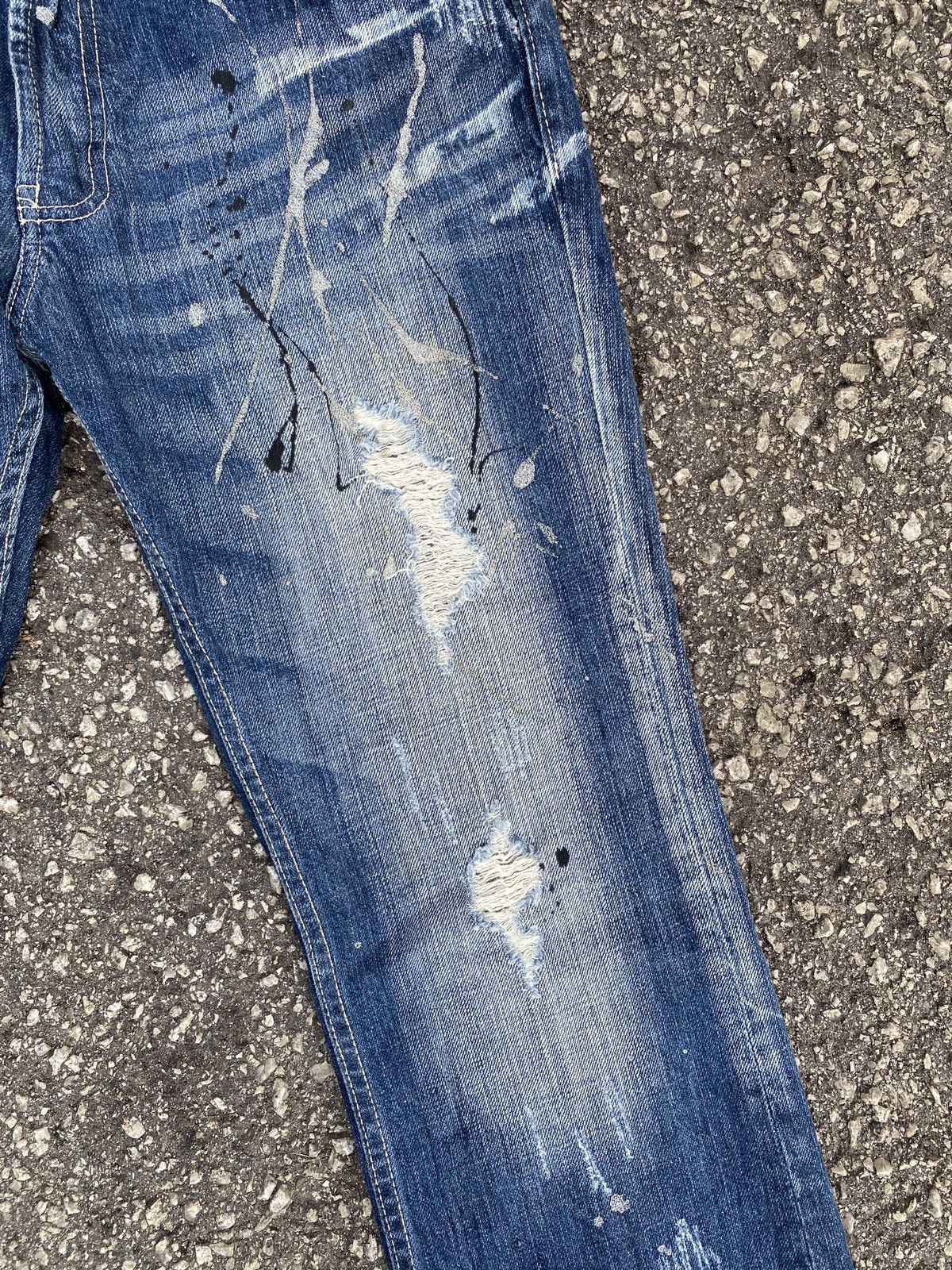 If Six Was Nine × Tornado Mart Unbranded Distressed Splatter Flare Denim Size US 33 - 7 Thumbnail
